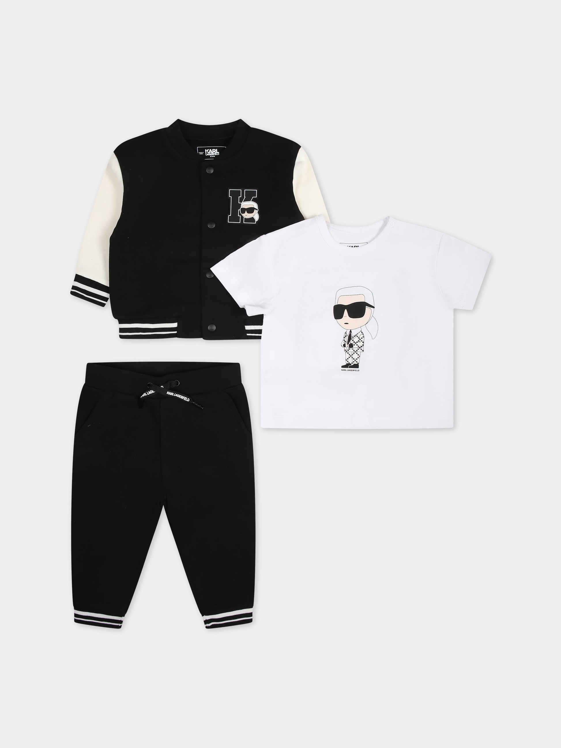 Completo multicolor per neonato con logo,Karl Lagerfeld Kids,Z30137 N70