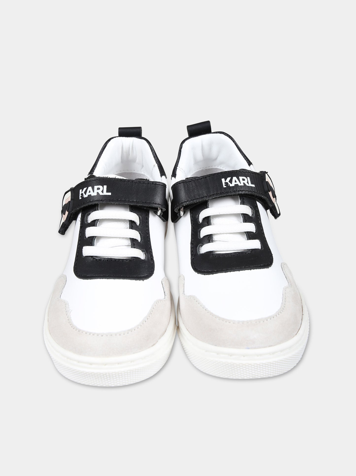 Sneakers basse bianche per bambini,Karl Lagerfeld Kids,Z30015 09B