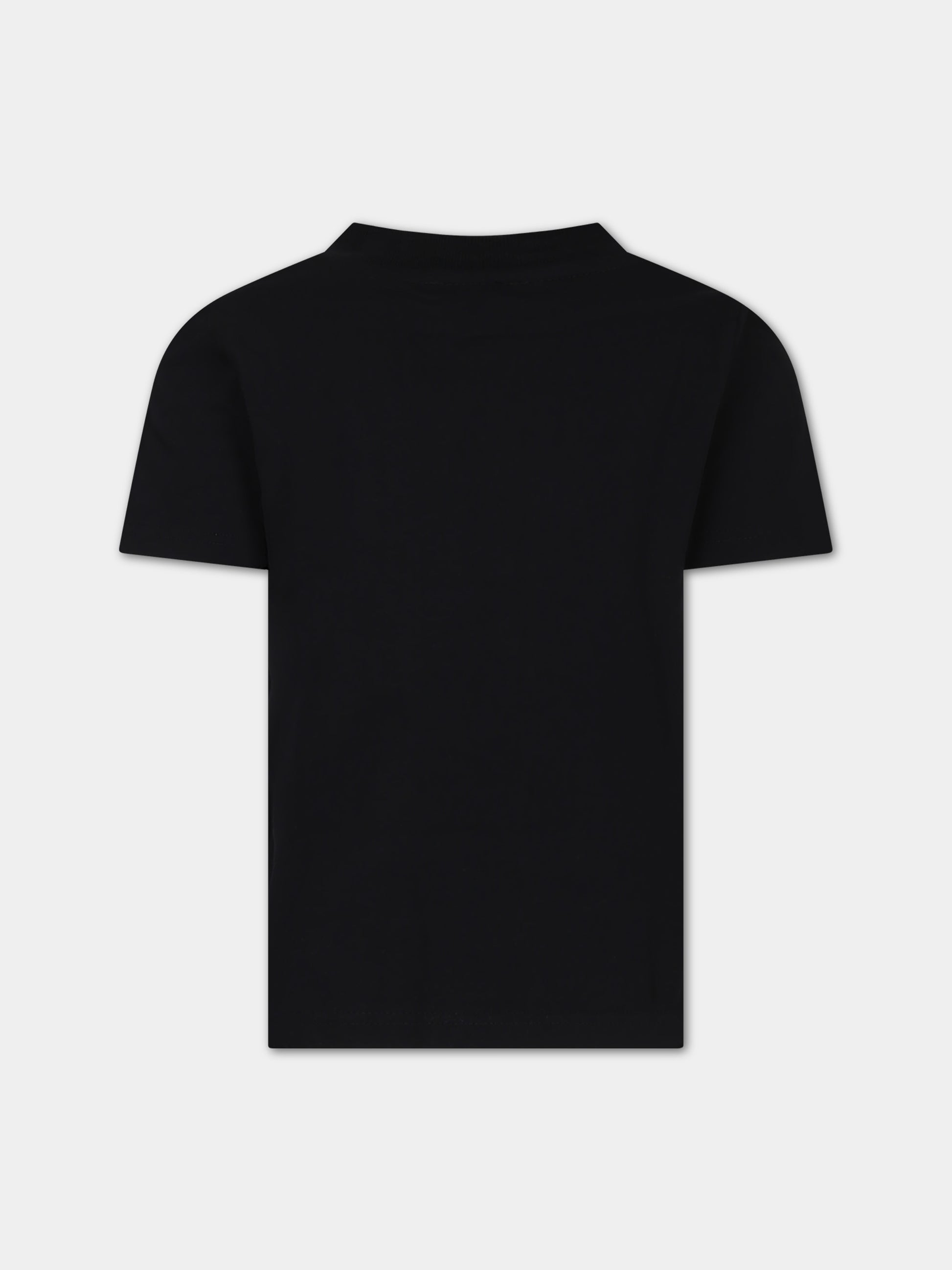 T-shirt nera per bambino con logo in denim,Givenchy Kids,H30167 09B