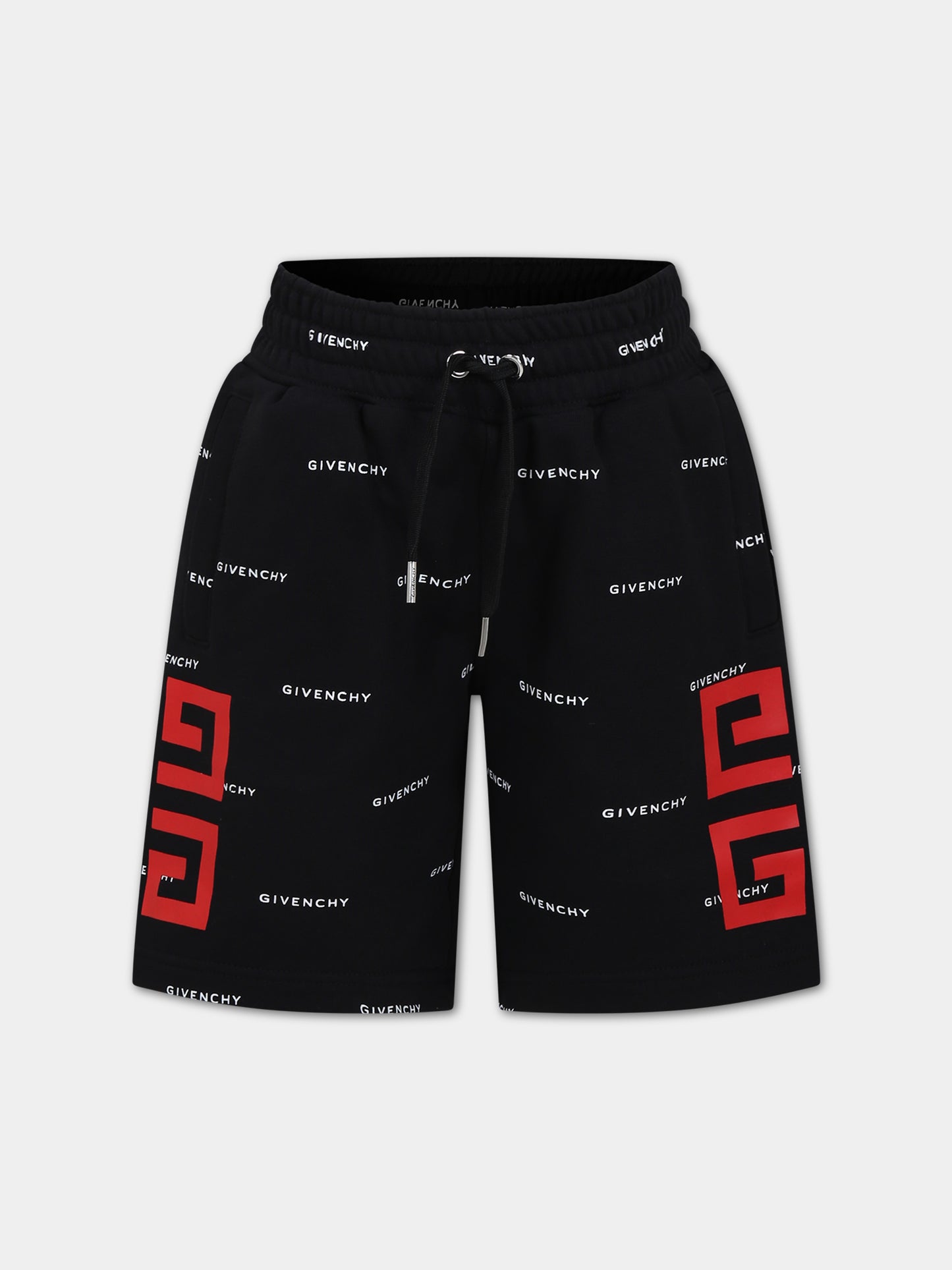 Shorts nero per bambino con logo all-over,Givenchy Kids,H30142 M41