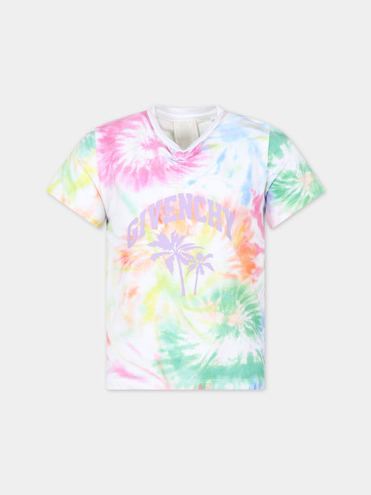 T-shirt multicolor per bambina con stampa tie dye,Givenchy Kids,H30068 Z40