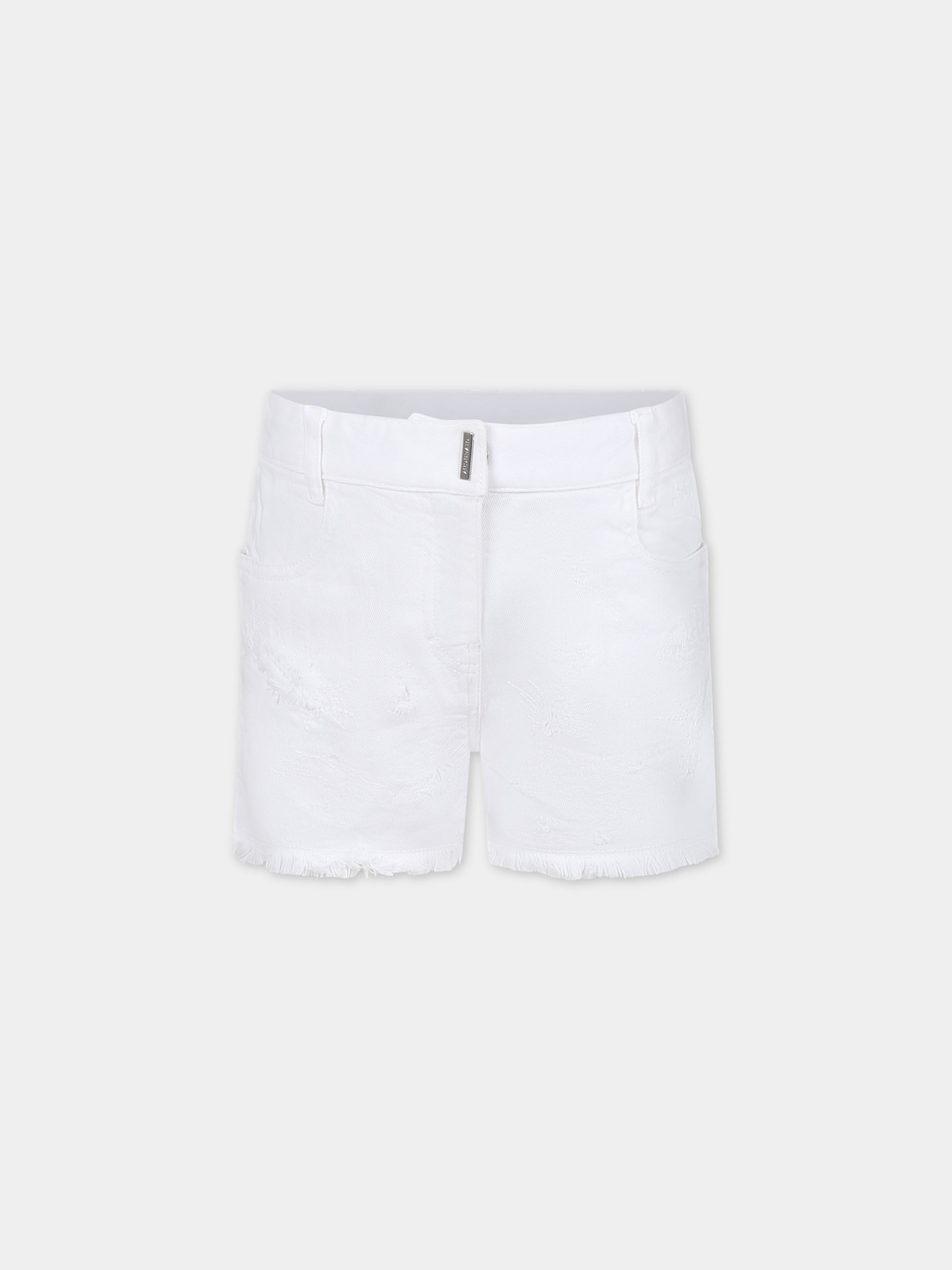 Shorts bianchi per bambina con logo,Givenchy Kids,H30064 10P