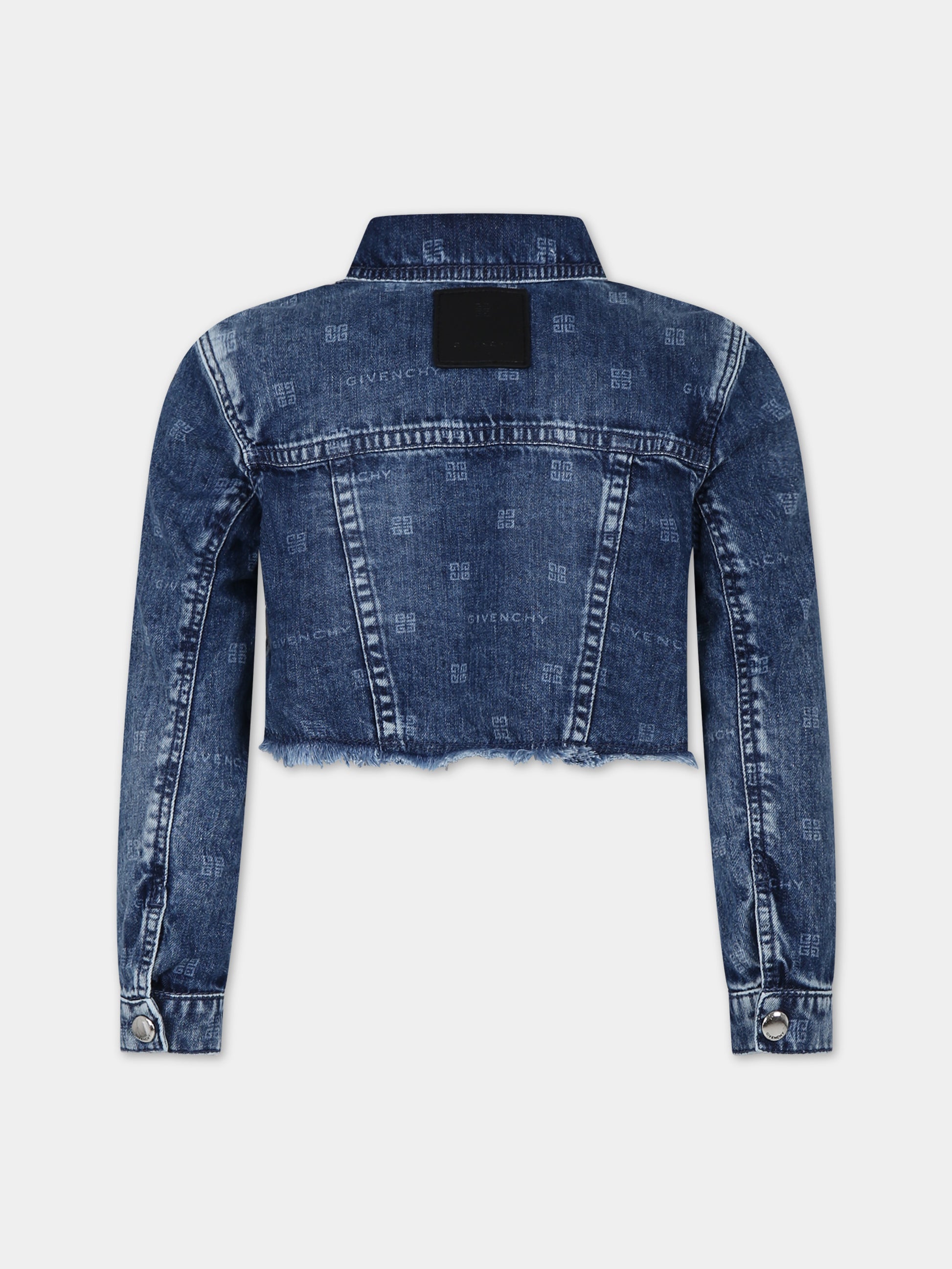 Giubbotto in denim per bambina con motivo 4G,Givenchy Kids,H30014 Z03