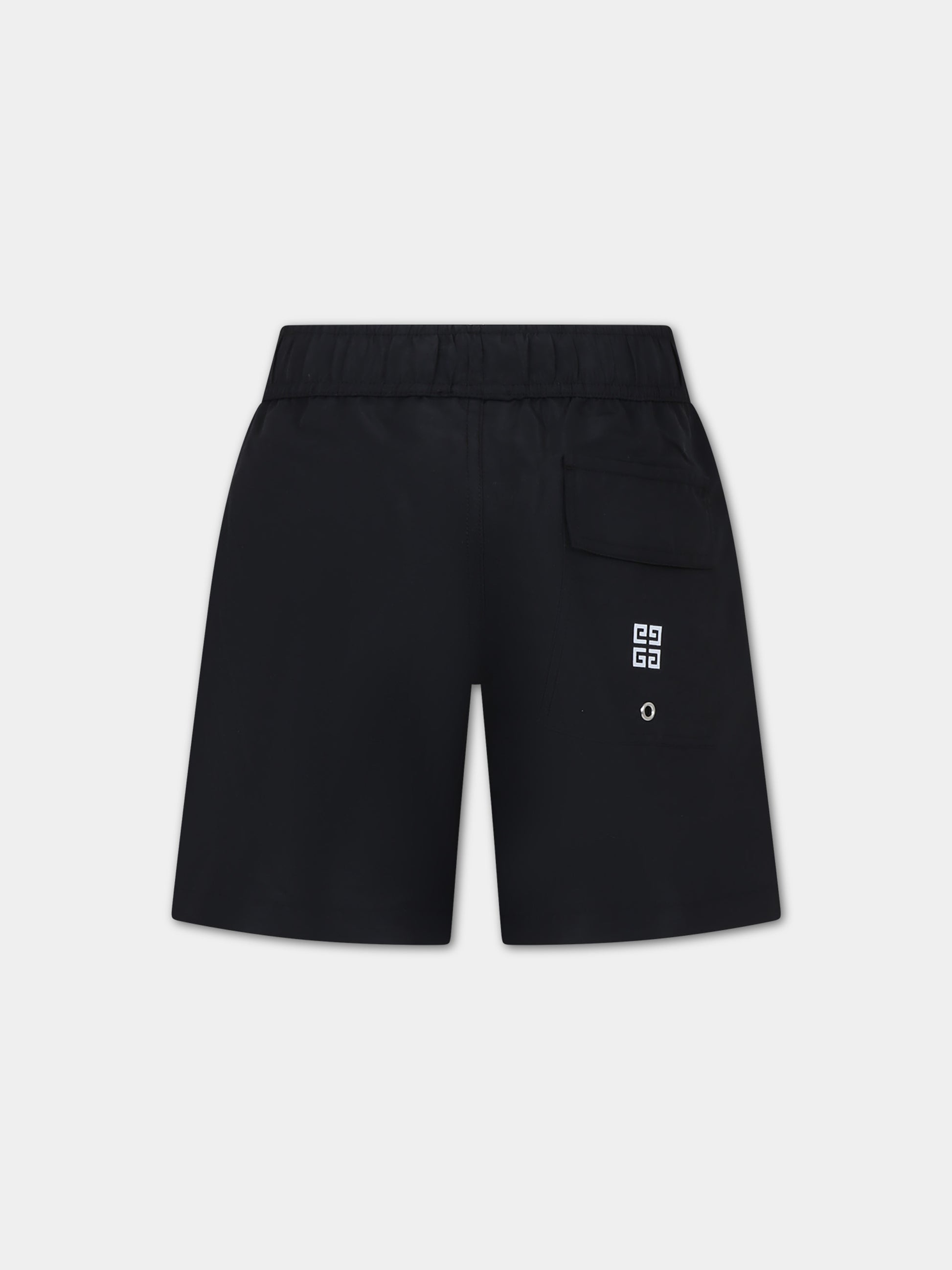 Boxer mare nero per bambino con logo,Givenchy Kids,H30092 09B
