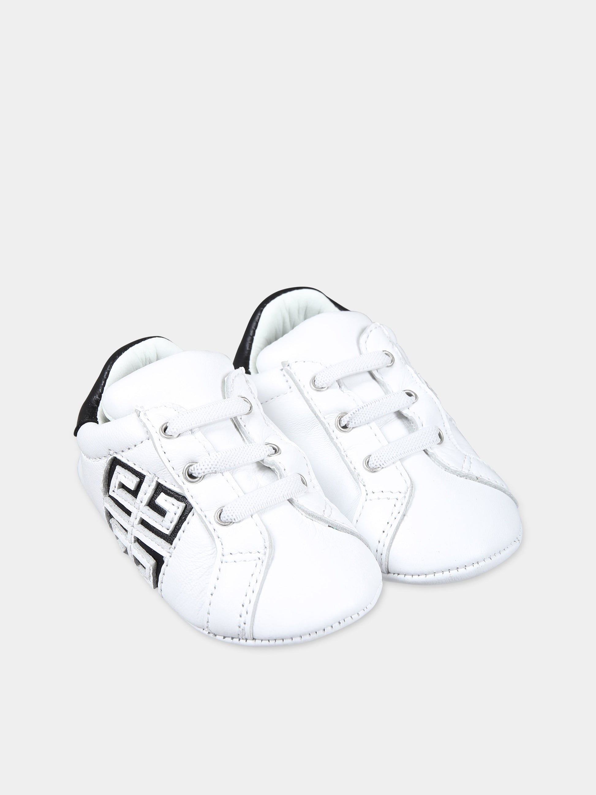 Sneakers basse bianche da culla per neonati con logo,Givenchy Kids,H30225 10P