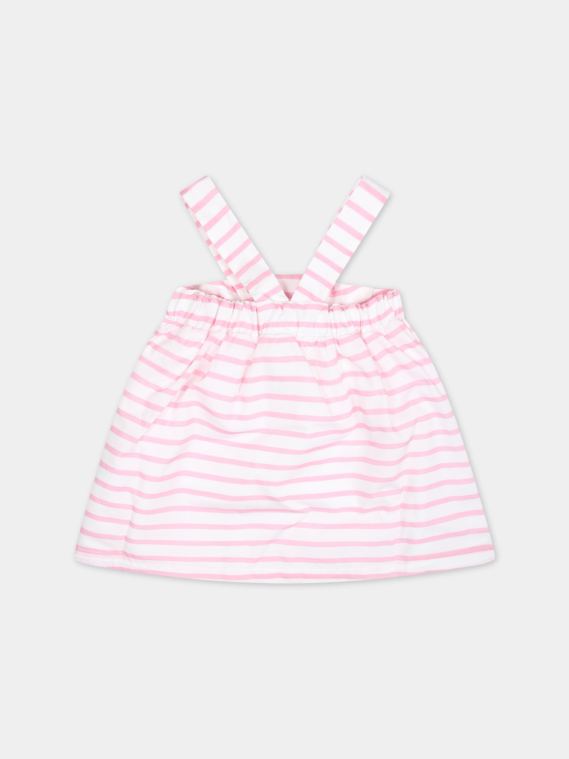 Vestito rosa per neonata con righe,Givenchy Kids,H30232 465