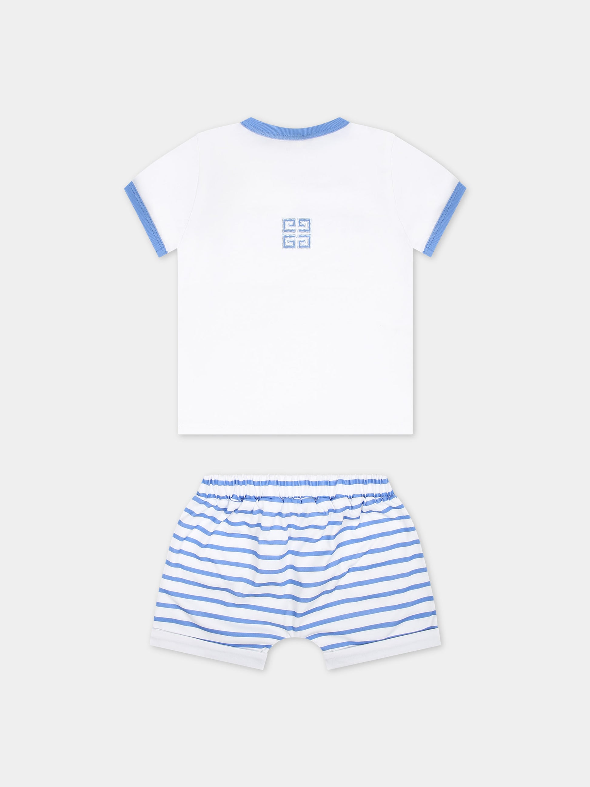 Completo celeste per neonato con logo,Givenchy Kids,H30265 824