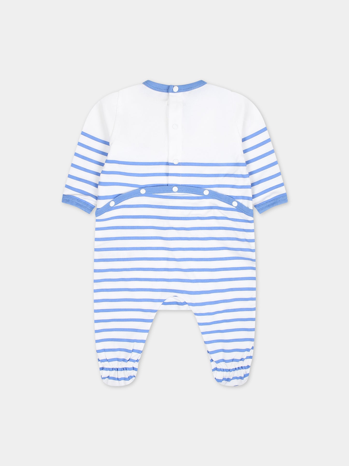 Set celeste per neonato con righe  logo,Givenchy Kids,H30291 824