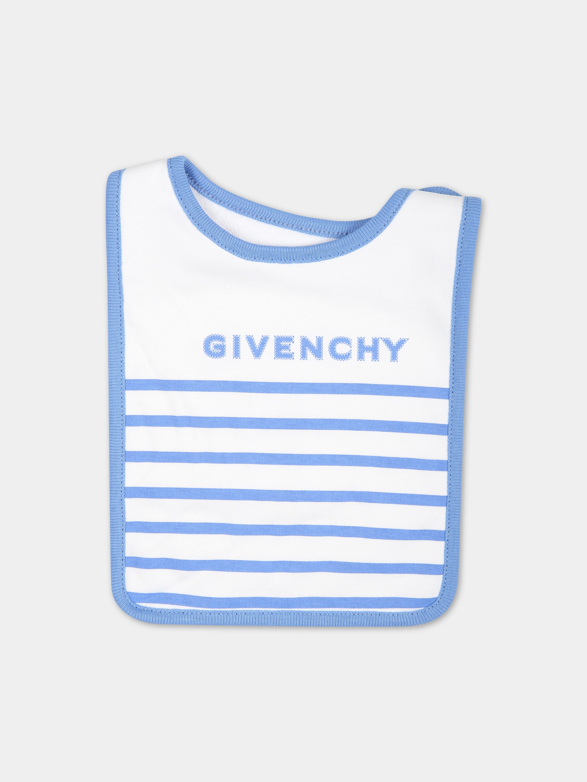 Set celeste per neonato con righe  logo,Givenchy Kids,H30291 824