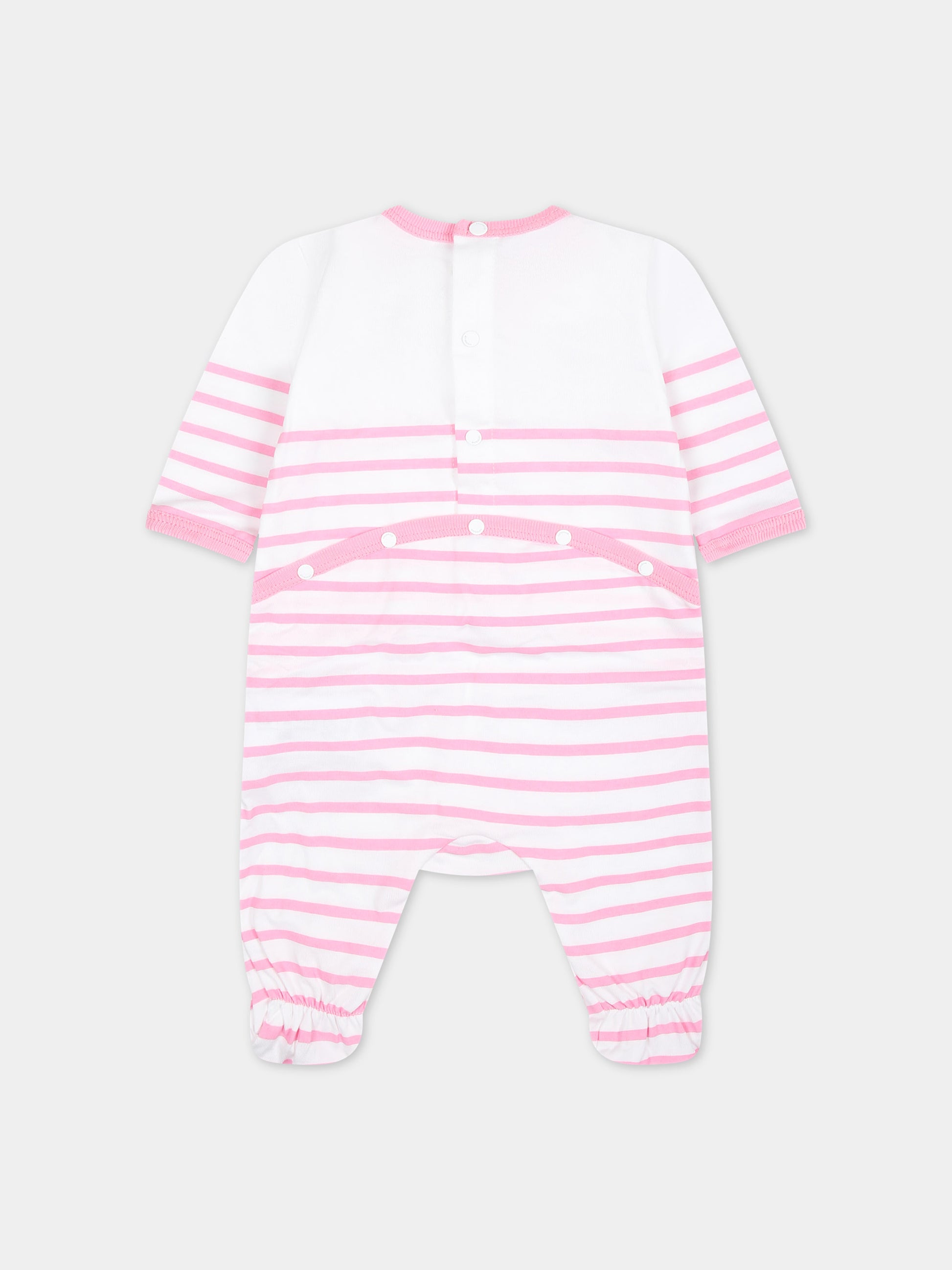 Set rosa per neonata con righe  logo,Givenchy Kids,H30291 465