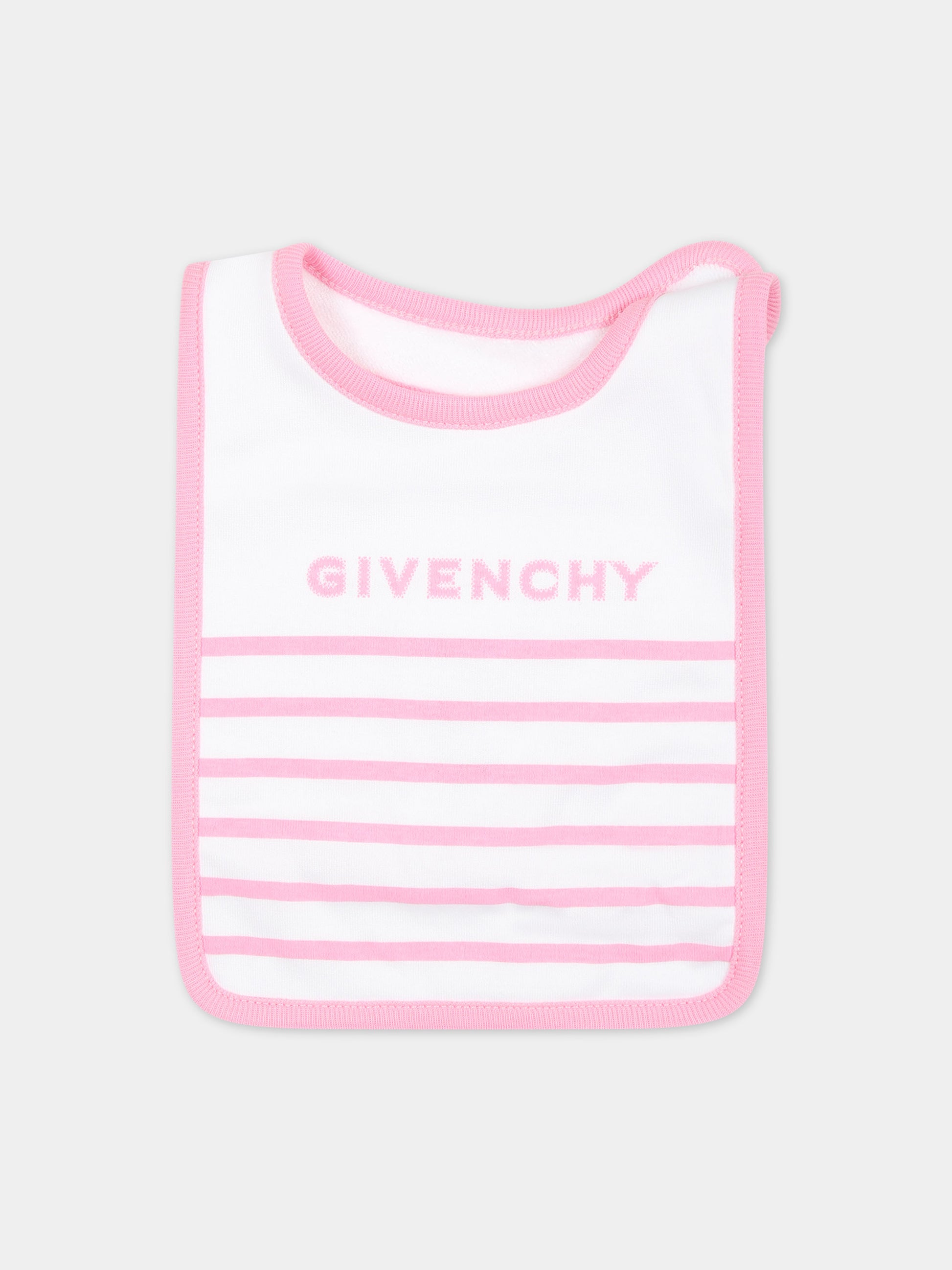 Set rosa per neonata con righe  logo,Givenchy Kids,H30291 465