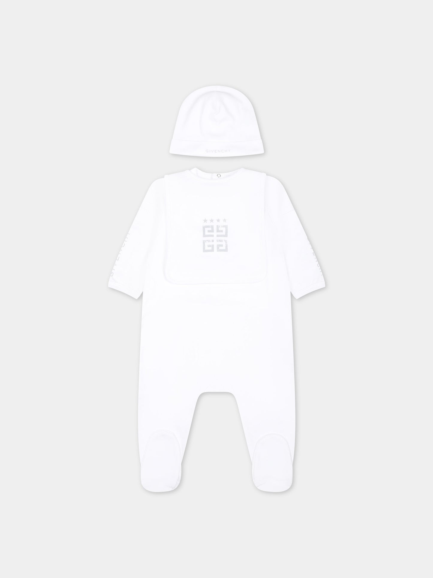 Set bianco per neonati con logo,Givenchy Kids,H30234 10P