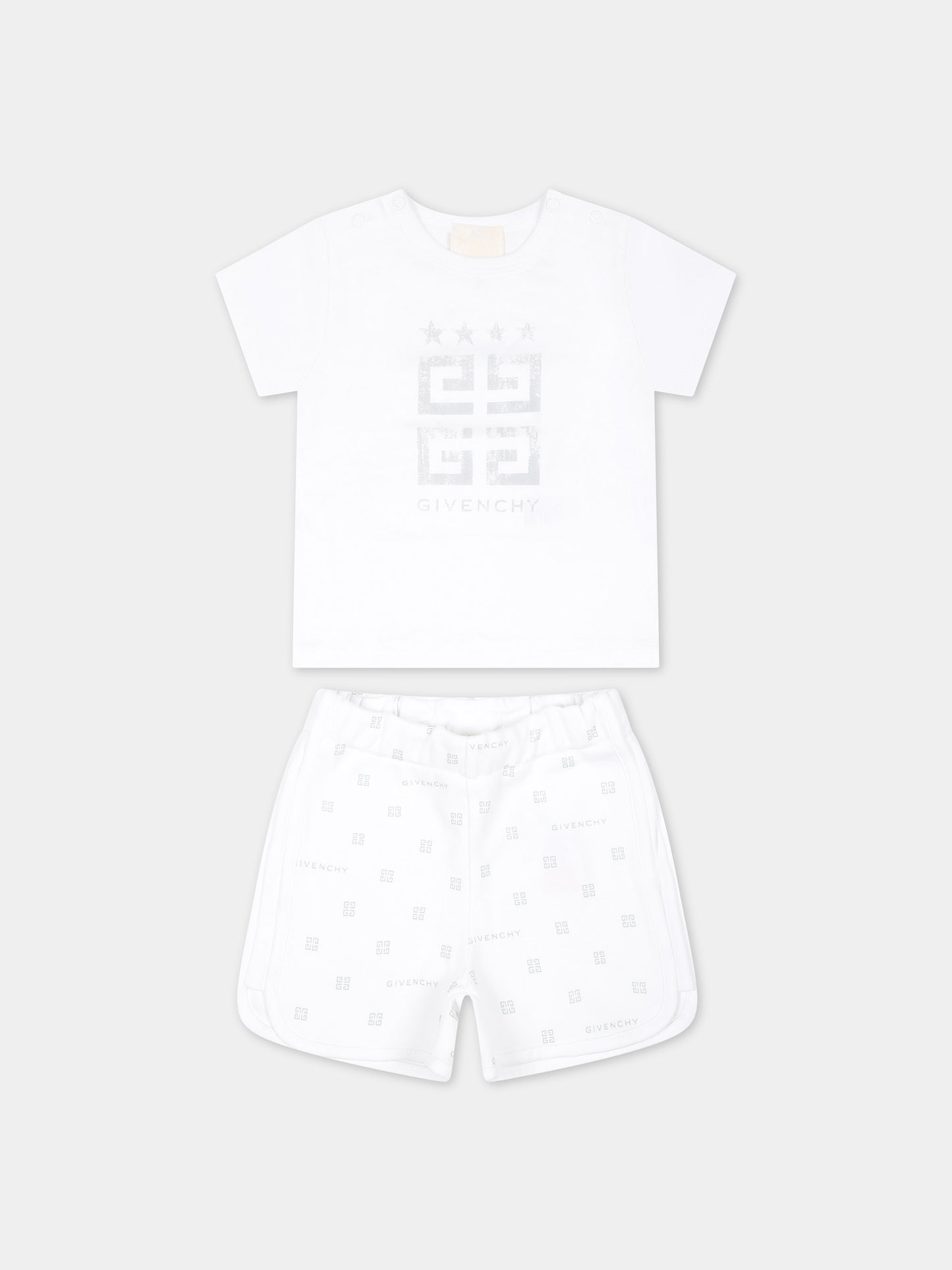 Completo bianco per neonati con logo,Givenchy Kids,H30237 10P