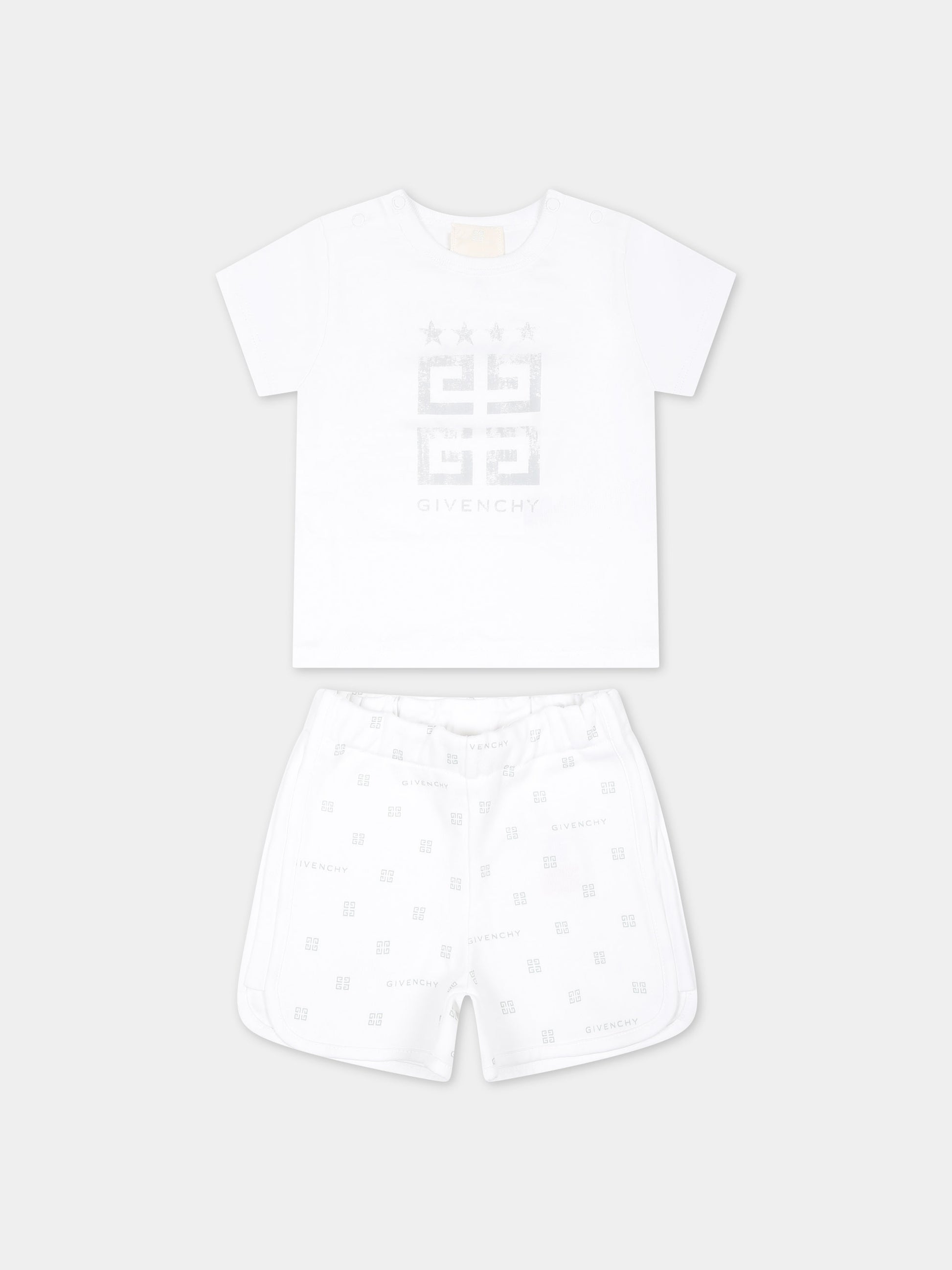 Completo bianco per neonati con logo,Givenchy Kids,H30237 10P