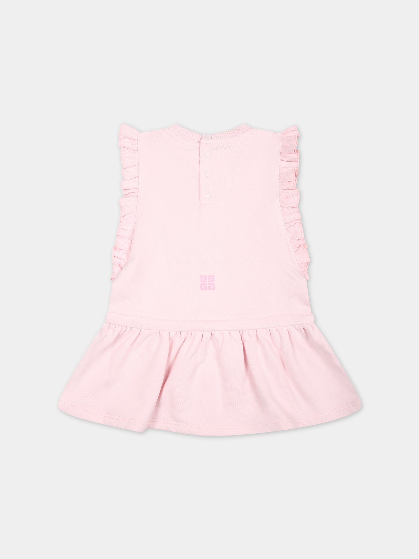 Vestito rosa per neonata con logo,Givenchy Kids,H30190 44Z