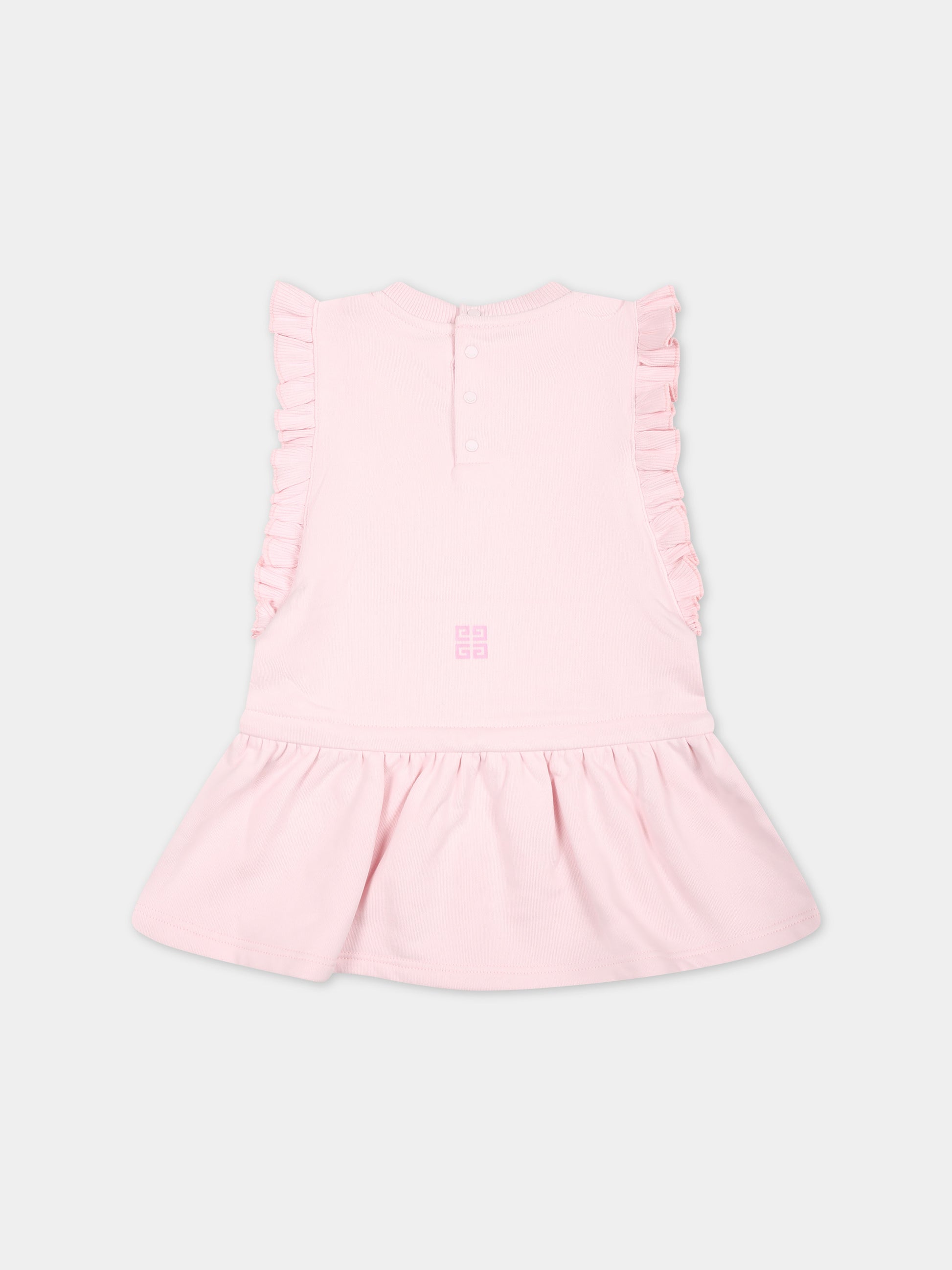 Vestito rosa per neonata con logo,Givenchy Kids,H30190 44Z