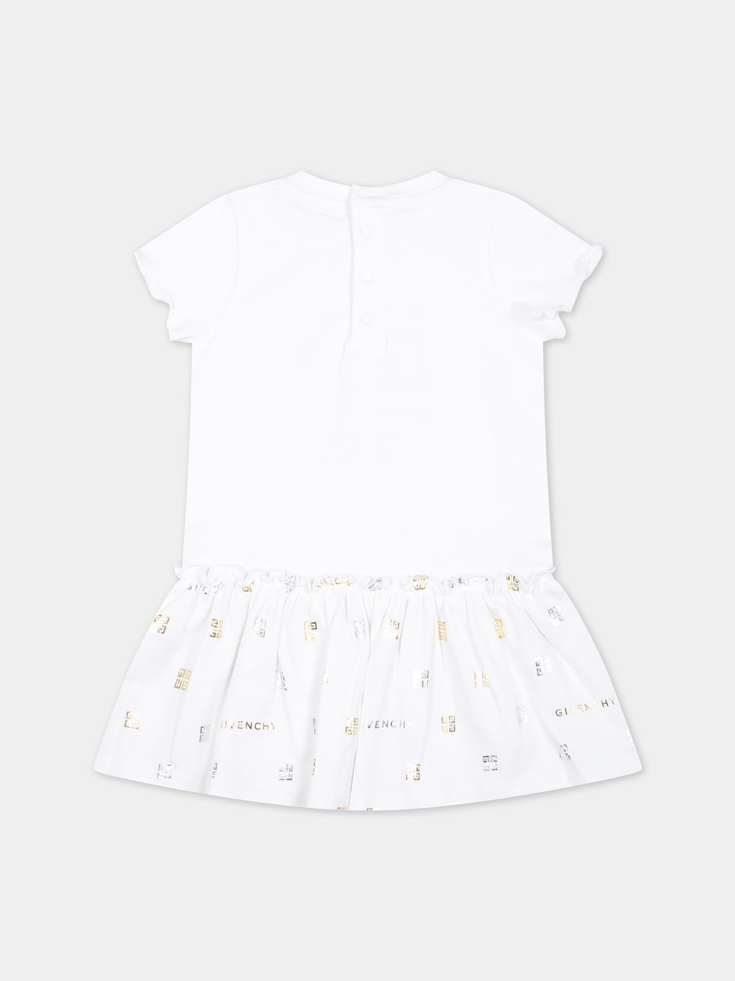 Vestito bianco per neonata con logo,Givenchy Kids,H30192 10P