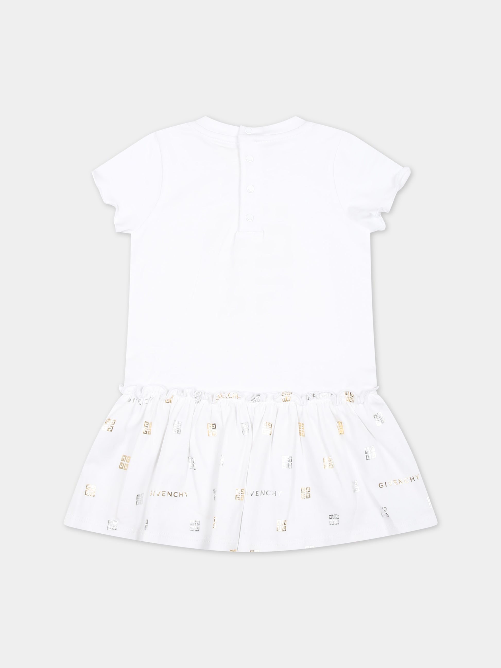 Vestito bianco per neonata con logo,Givenchy Kids,H30192 10P