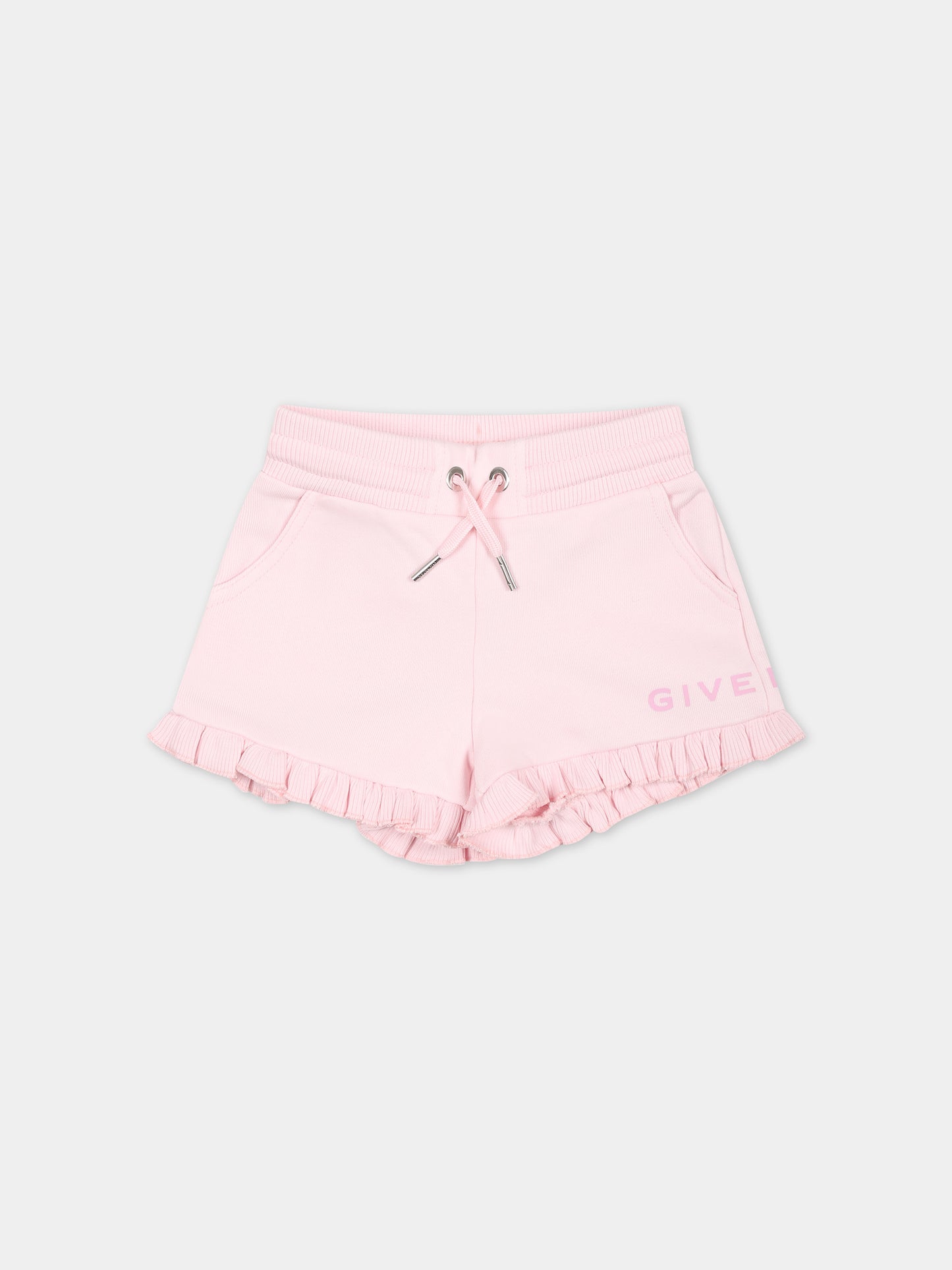 Shorts sportivi rosa per neonata con logo,Givenchy Kids,H30195 44Z