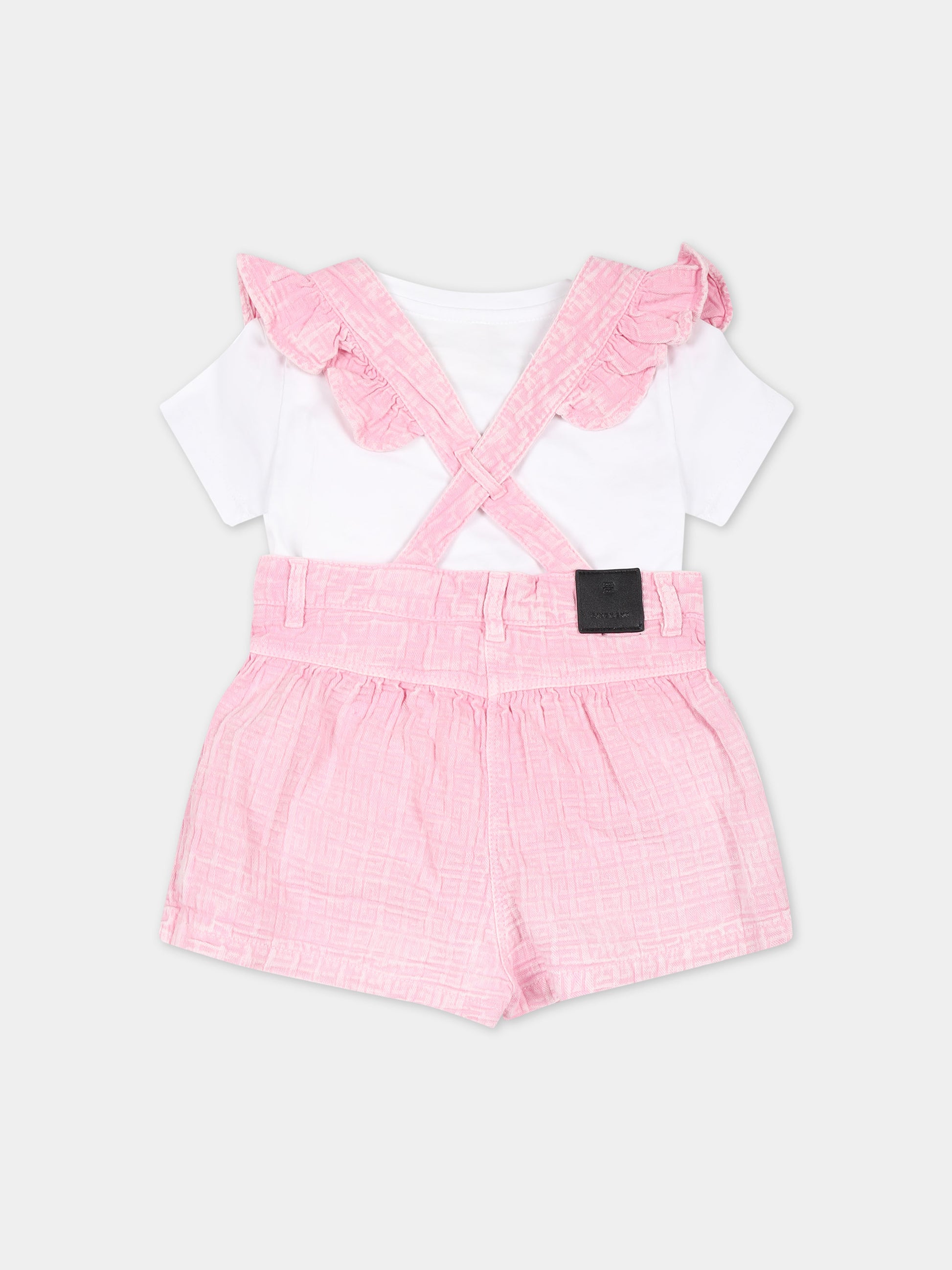 Completo rosa per neonata con logo,Givenchy Kids,H30184 465