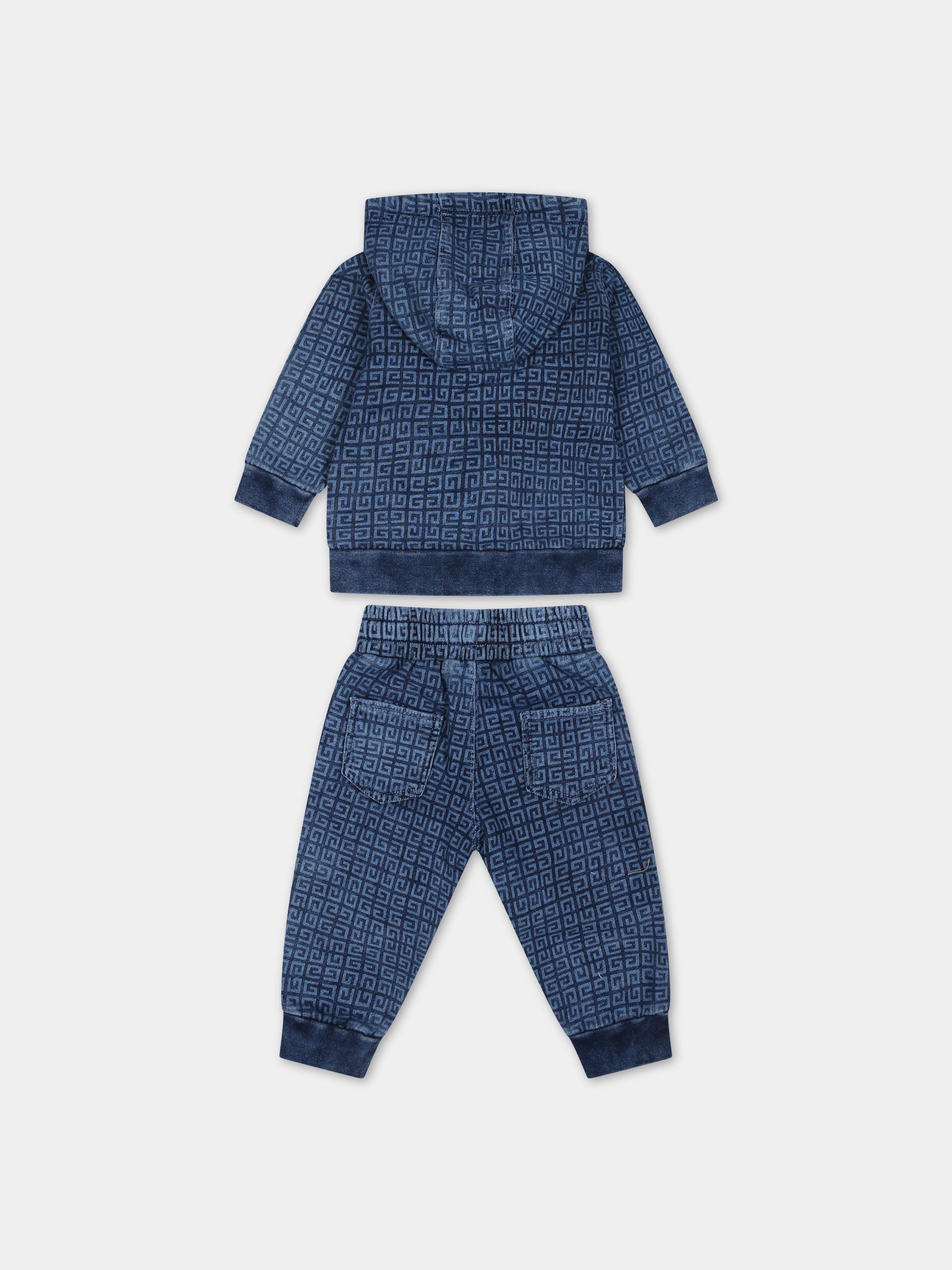 Completo blu per neonato con motivo 4G,Givenchy Kids,H30206 Z01