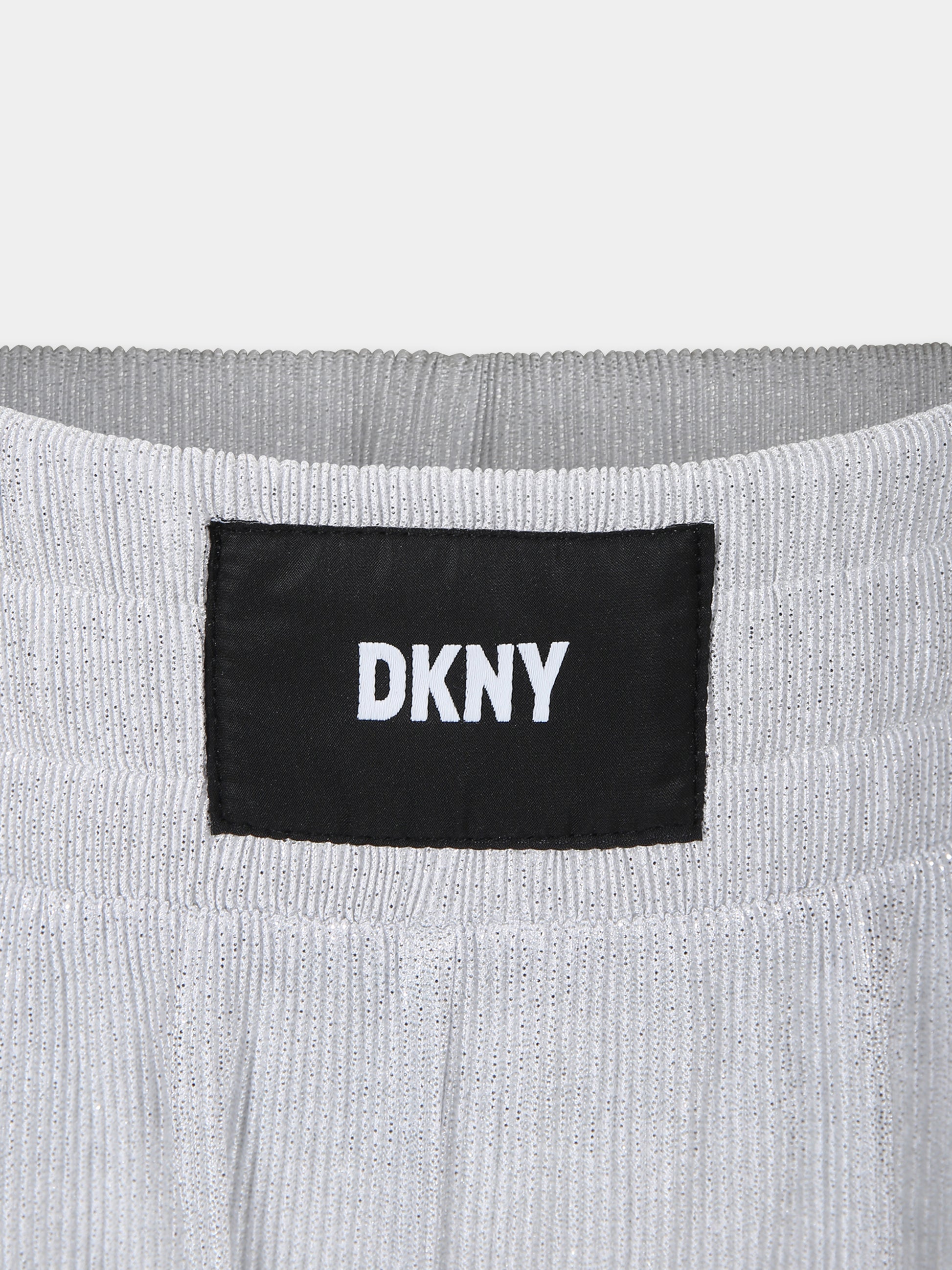 Pantaloni argento per bambina con logo,Dkny,D60062 016