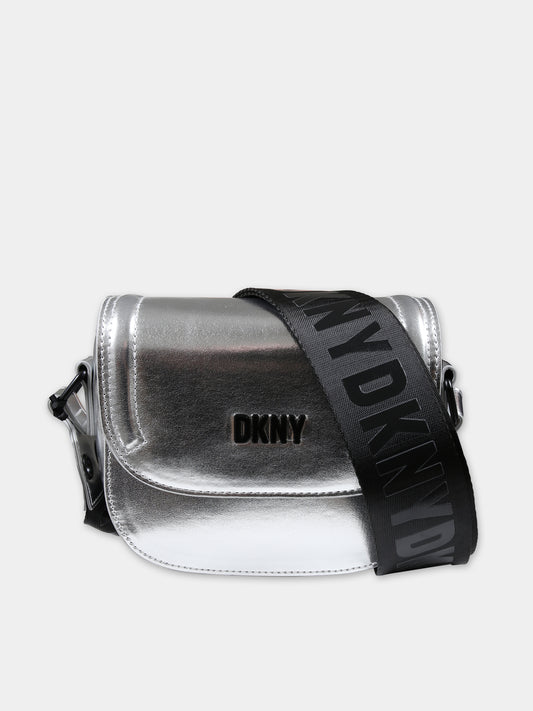 Borsa argento per bambina con logo,Dkny,D60157 016