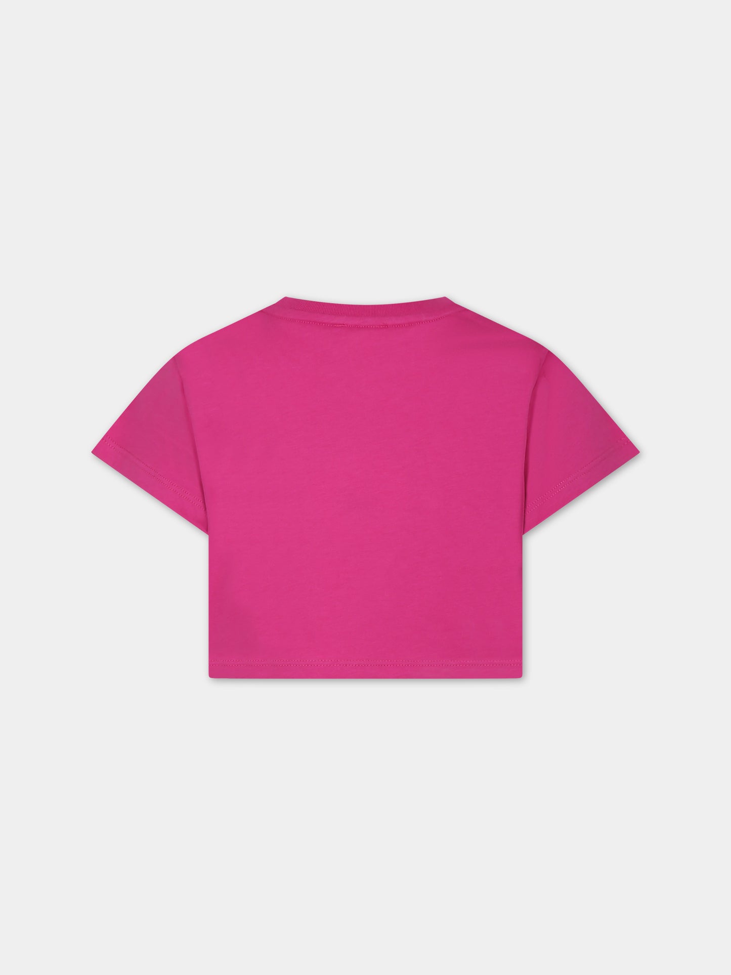 T-shirt fucsia per bambina con logo,Chloé Kids,C20114 49L