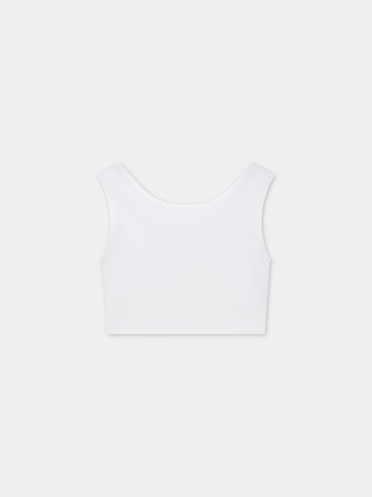 Top bianco per bambina con logo ricamato,Chloé Kids,C20180 117