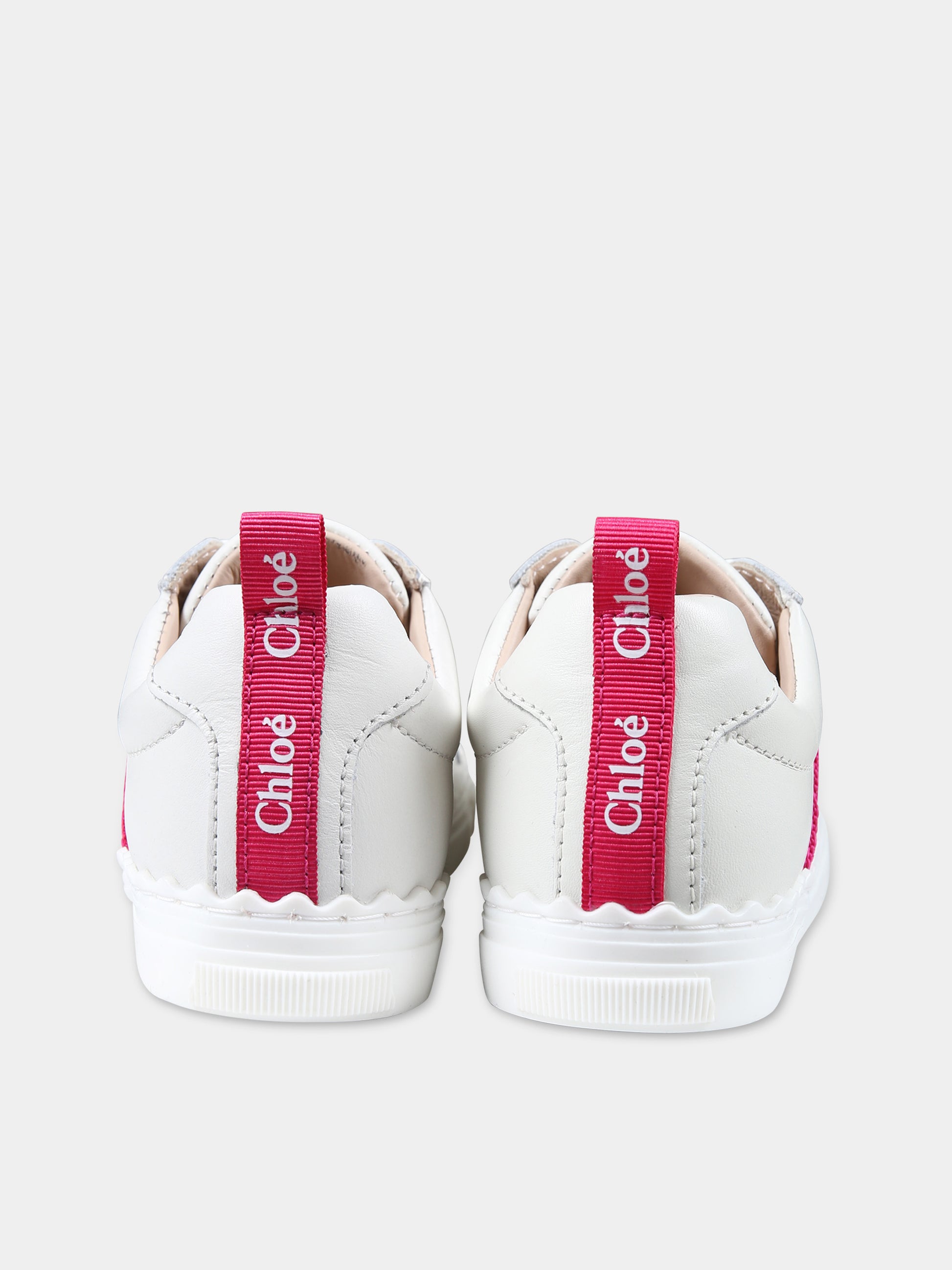 Sneakers bianche per bambina con logo,Chloé Kids,C20133 117