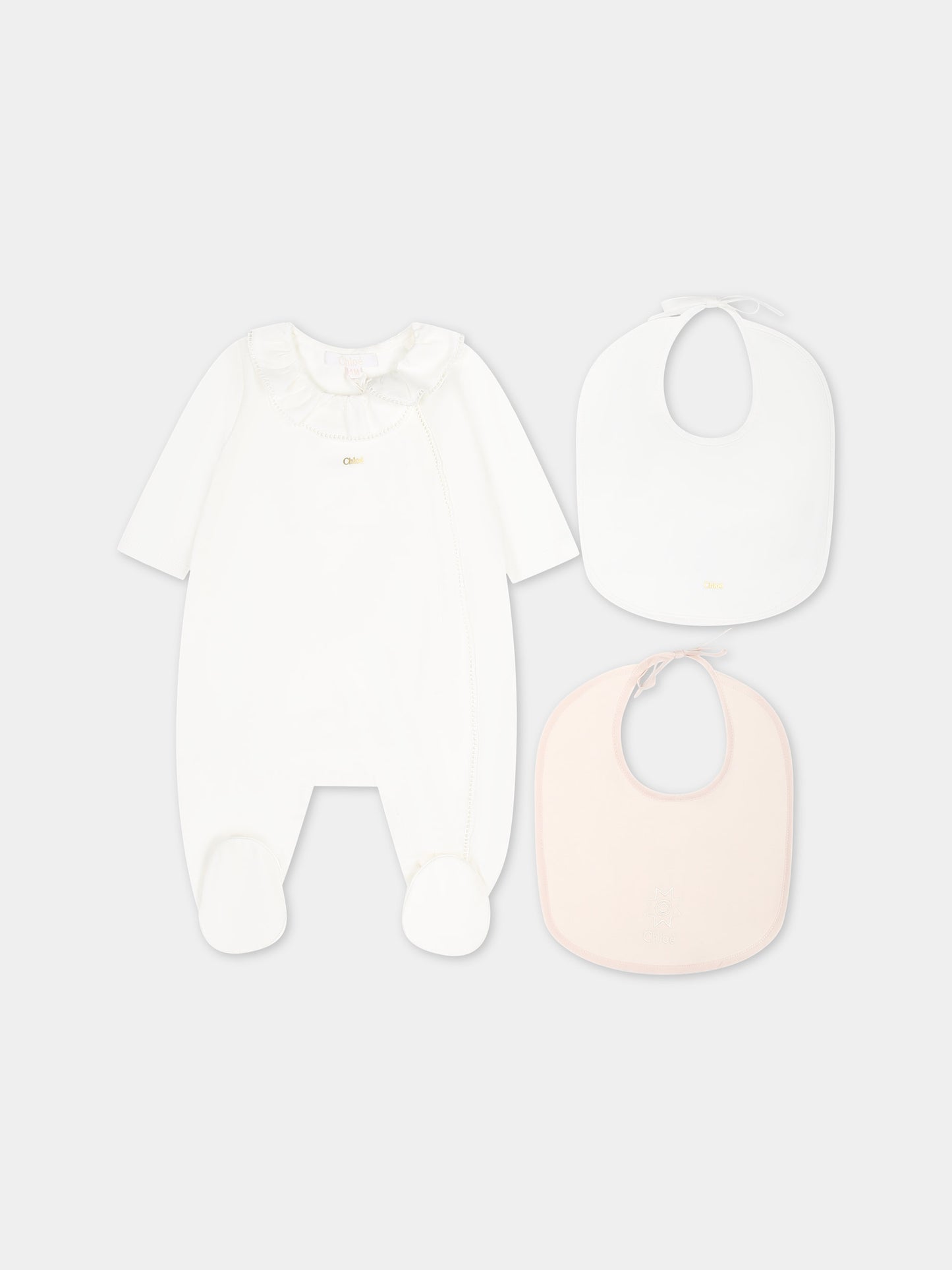 Set tutina bianca per neonata,Chloé Kids,C20156 117