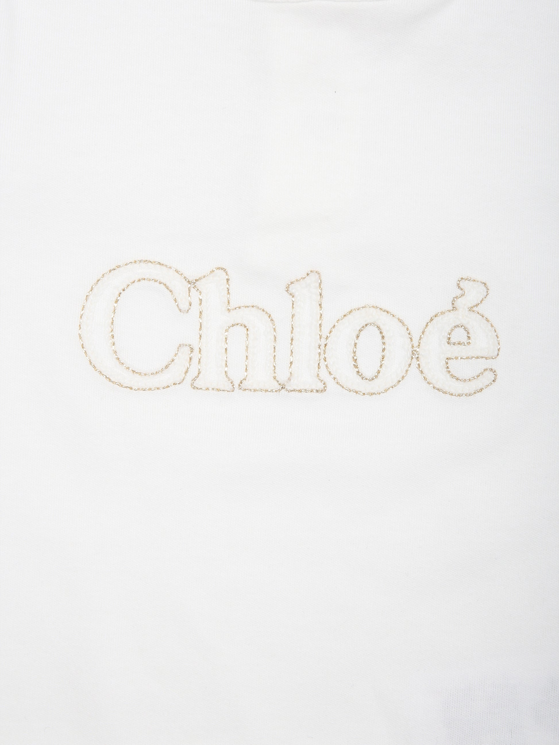 T-shirt bianca per neonata con logo,Chloé Kids,C20019 117