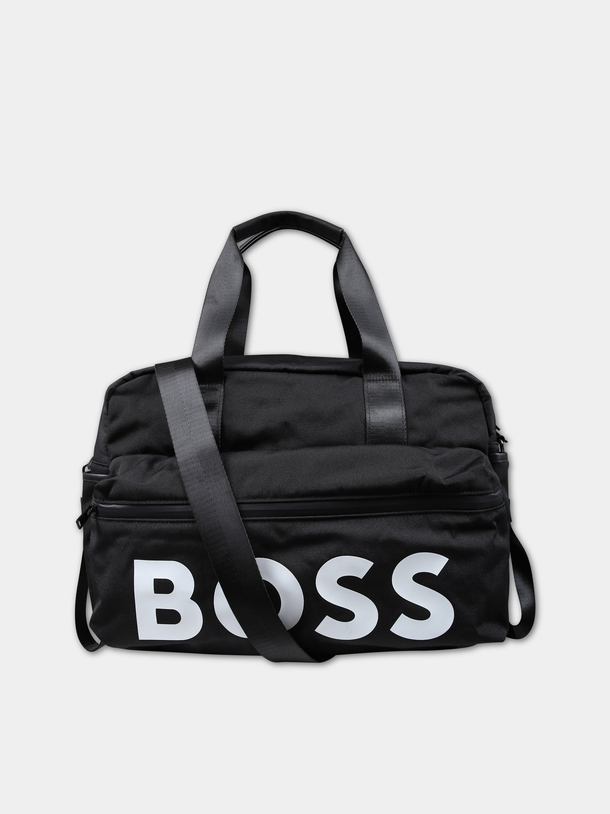 Borsa mamma nera per neonato con logo,Boss,J50942 09B