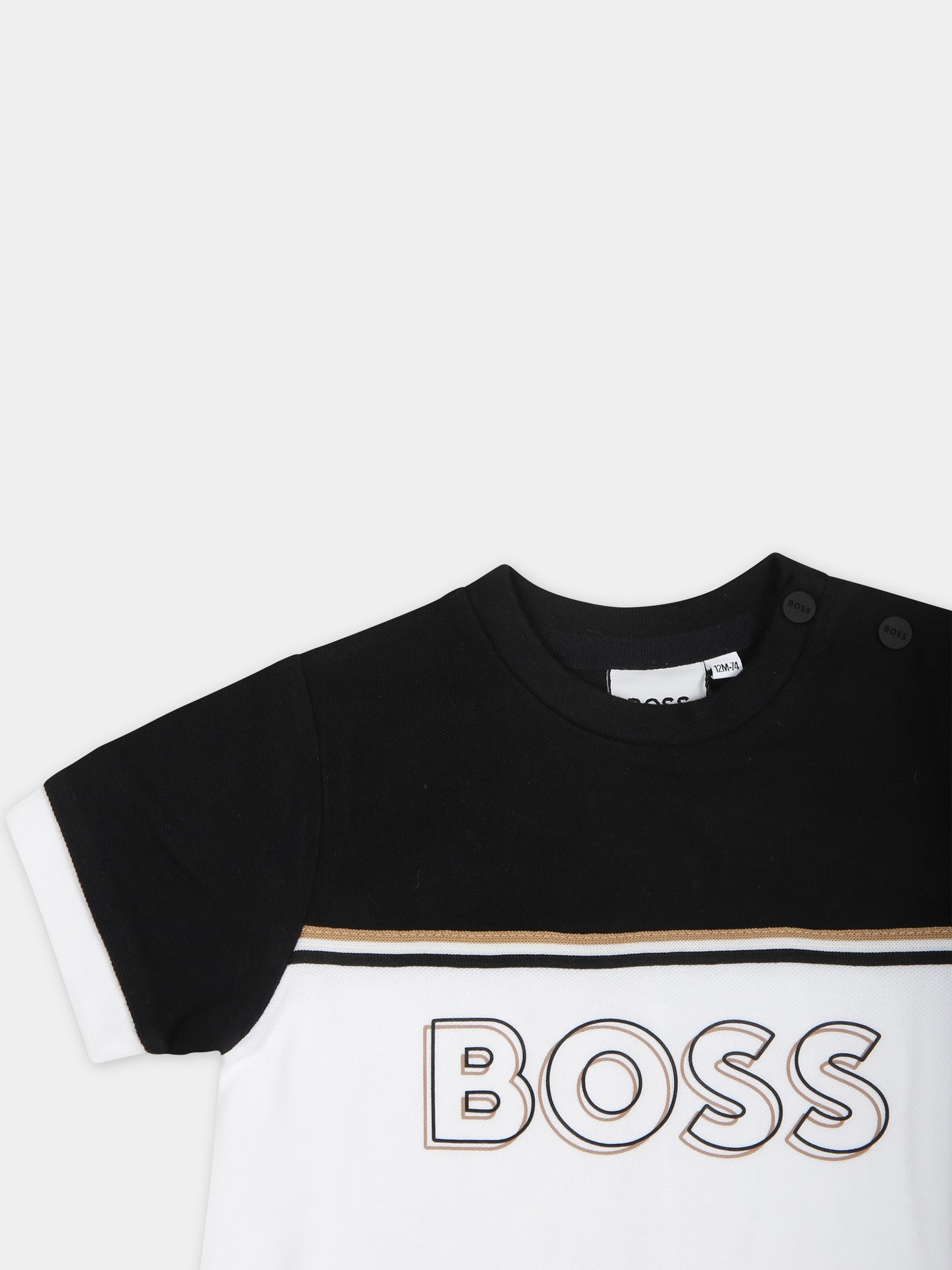 Pagliaccetto bianco per neonato con logo,Boss,J50793 10P