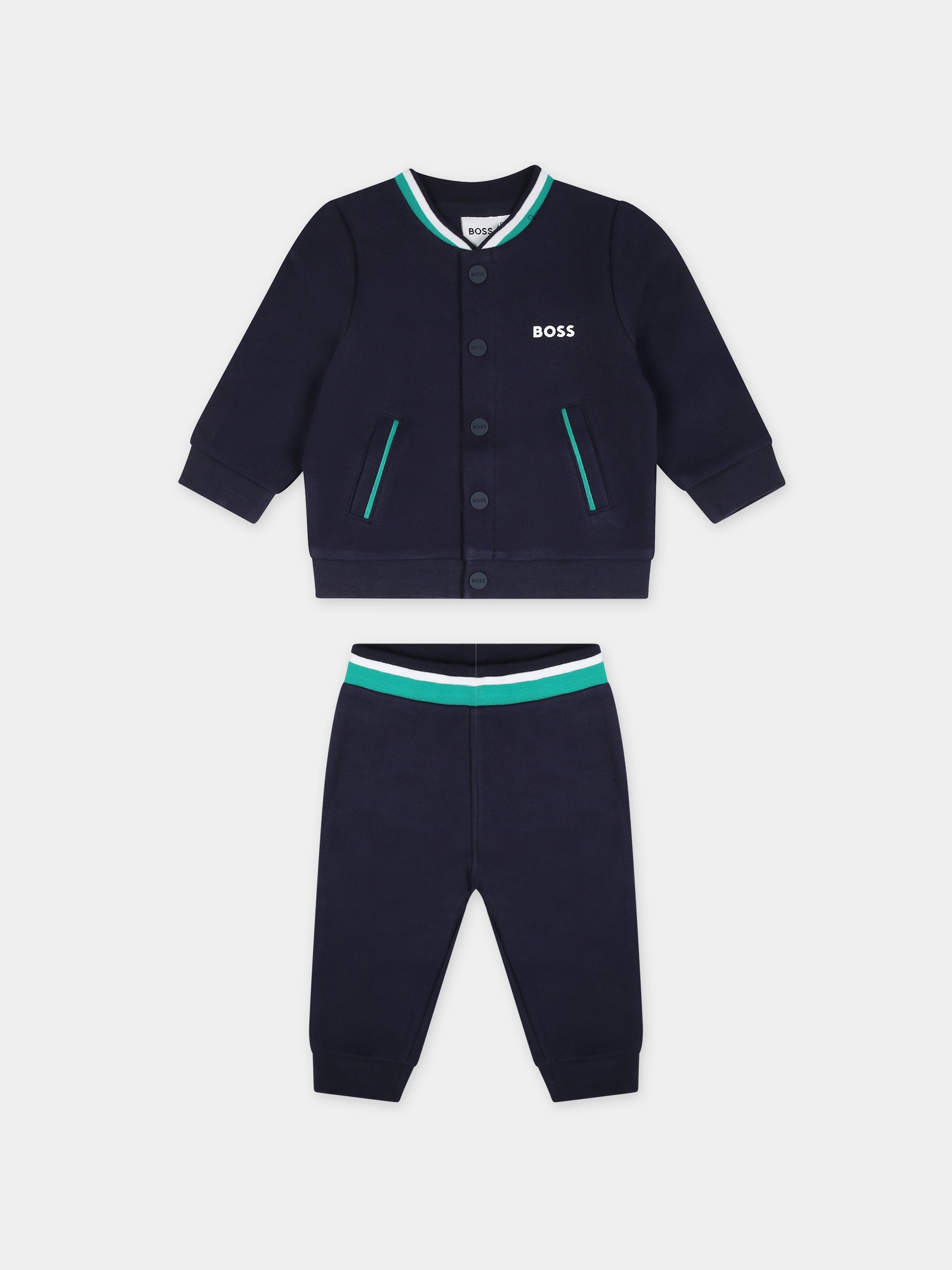 Completo sportivo blu per neonato,Boss,J50788 849