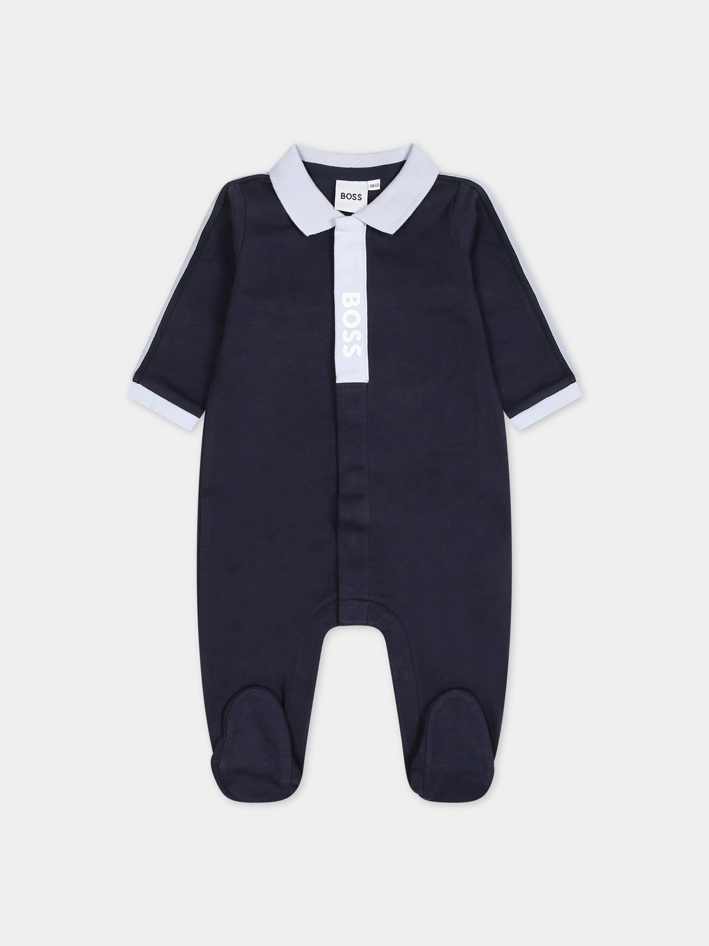 Tutina blu per neonato con logo,Boss,J50782 849