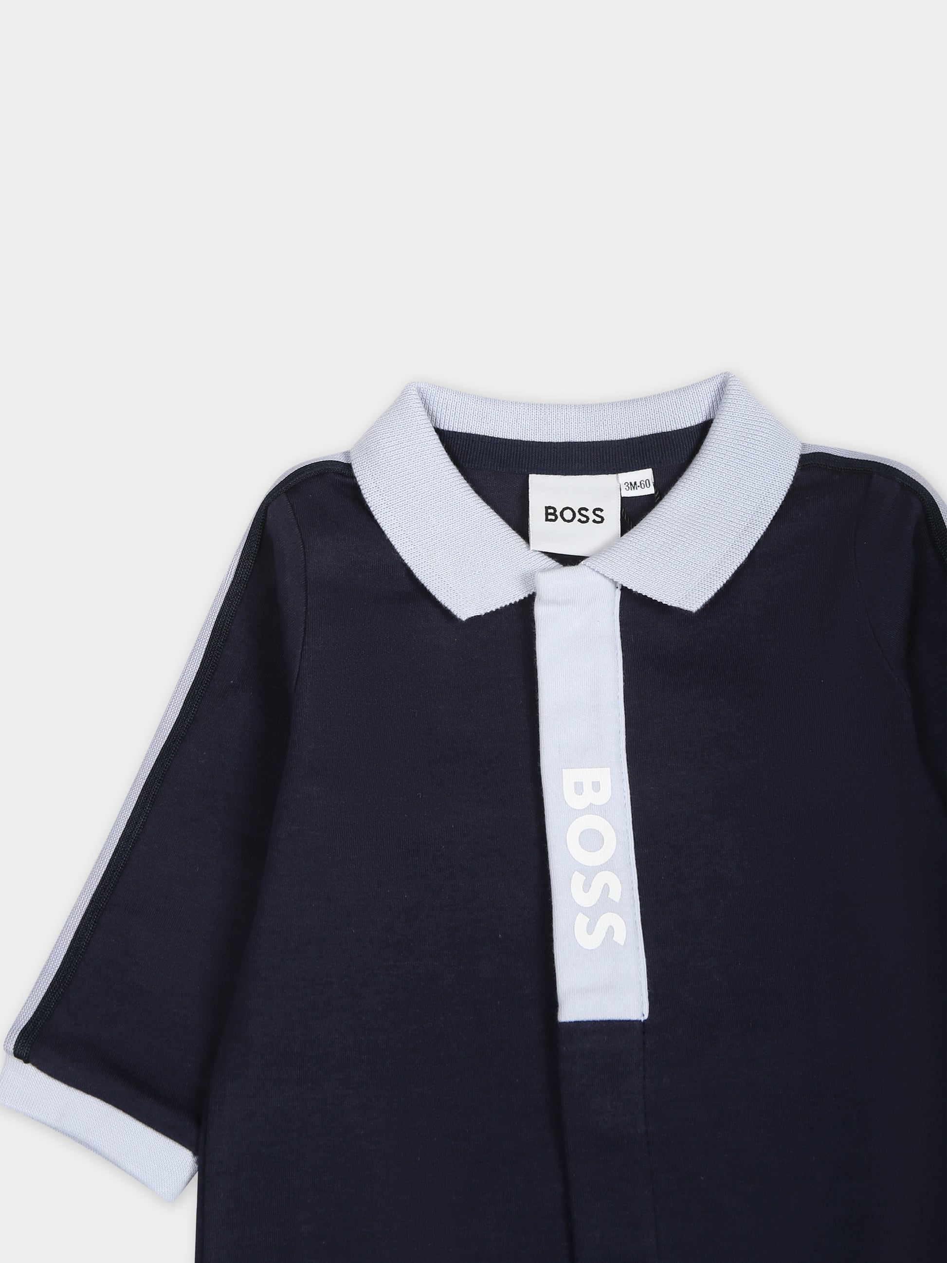 Tutina blu per neonato con logo,Boss,J50782 849