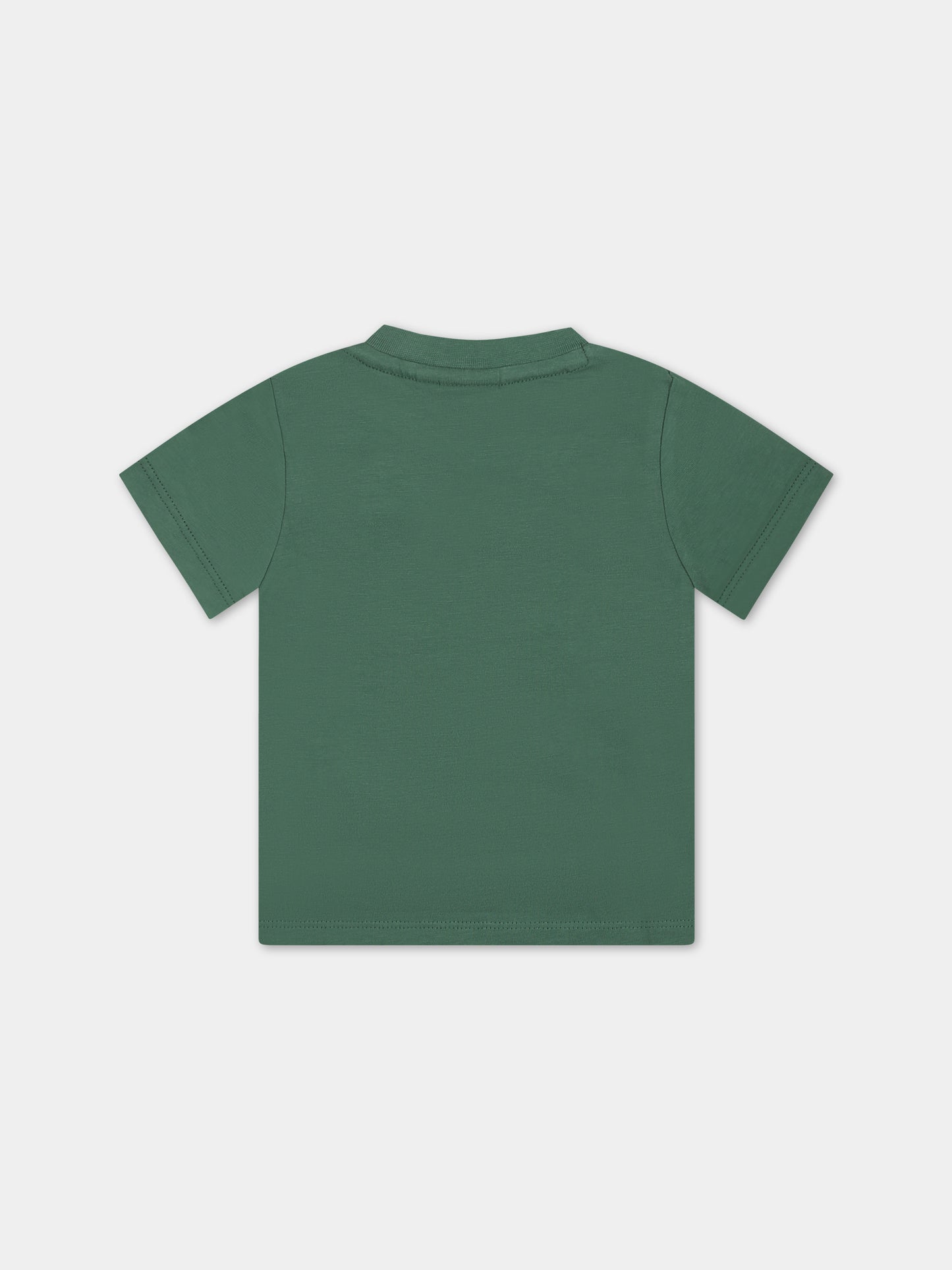 T-shirt verde per neonato con logo,Boss,J50601 651
