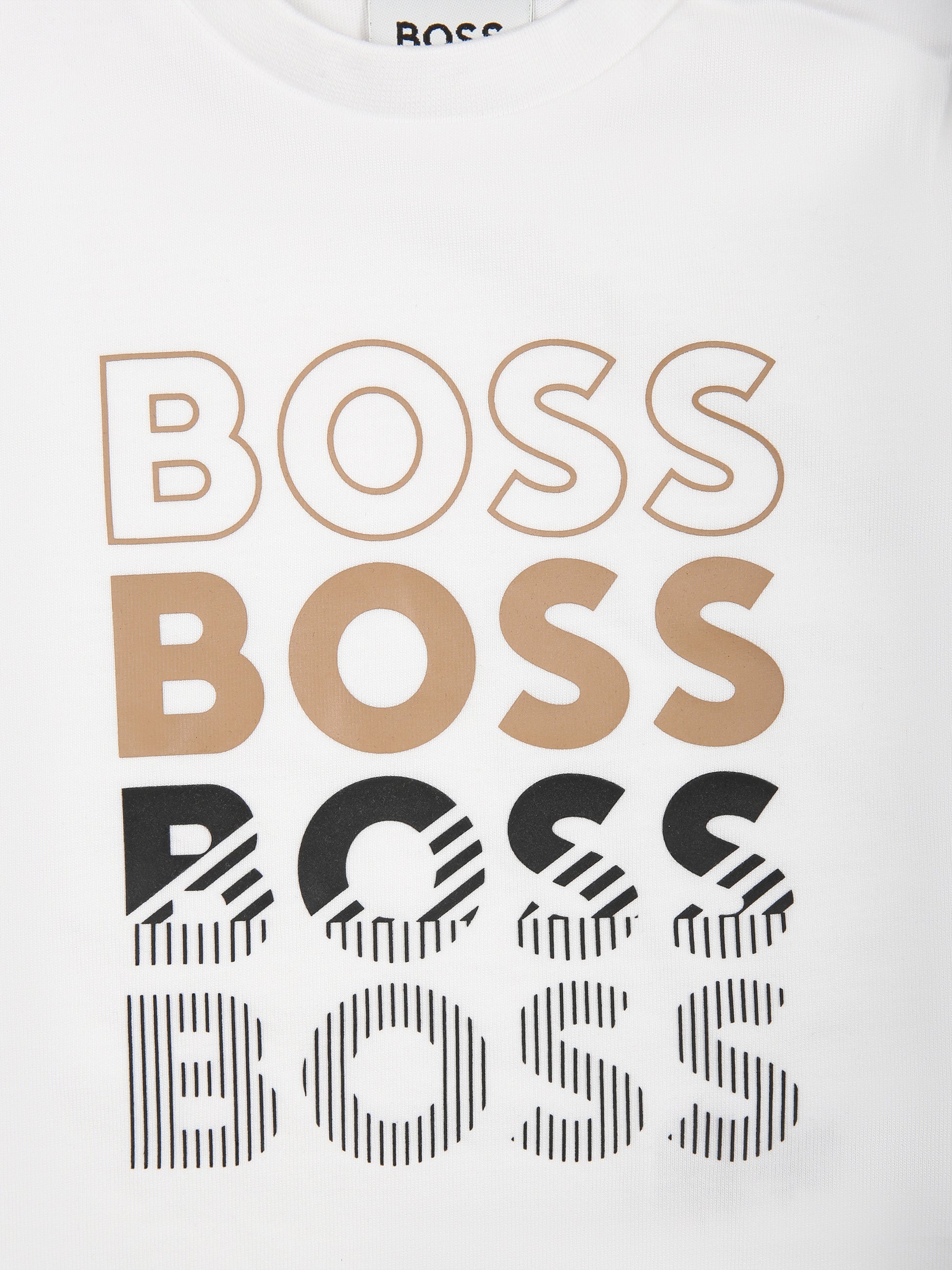 T-shirt bianca per neonato con logo,Boss,J50617 10P