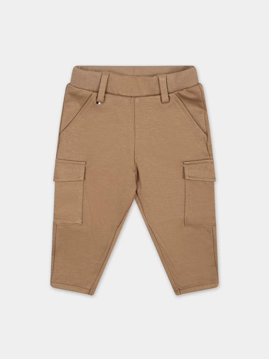 Pantaloni cargo beige per neonato,Boss,J50577 269
