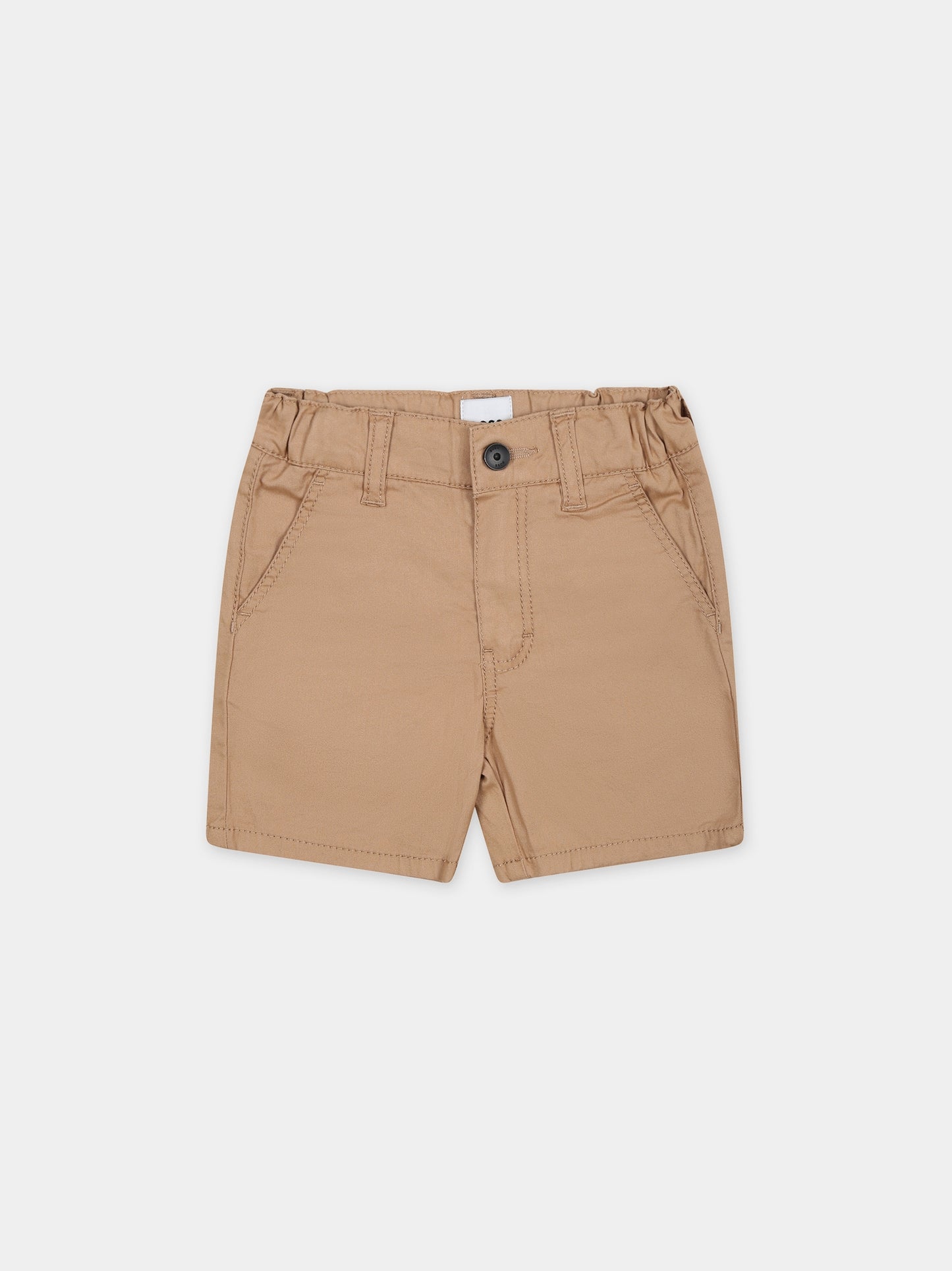 Shorts marrone per neonato con dettaglio logo,Boss,J50578 269