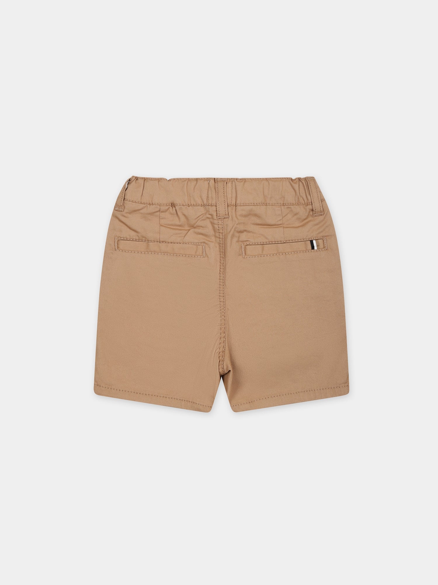 Shorts marrone per neonato con dettaglio logo,Boss,J50578 269