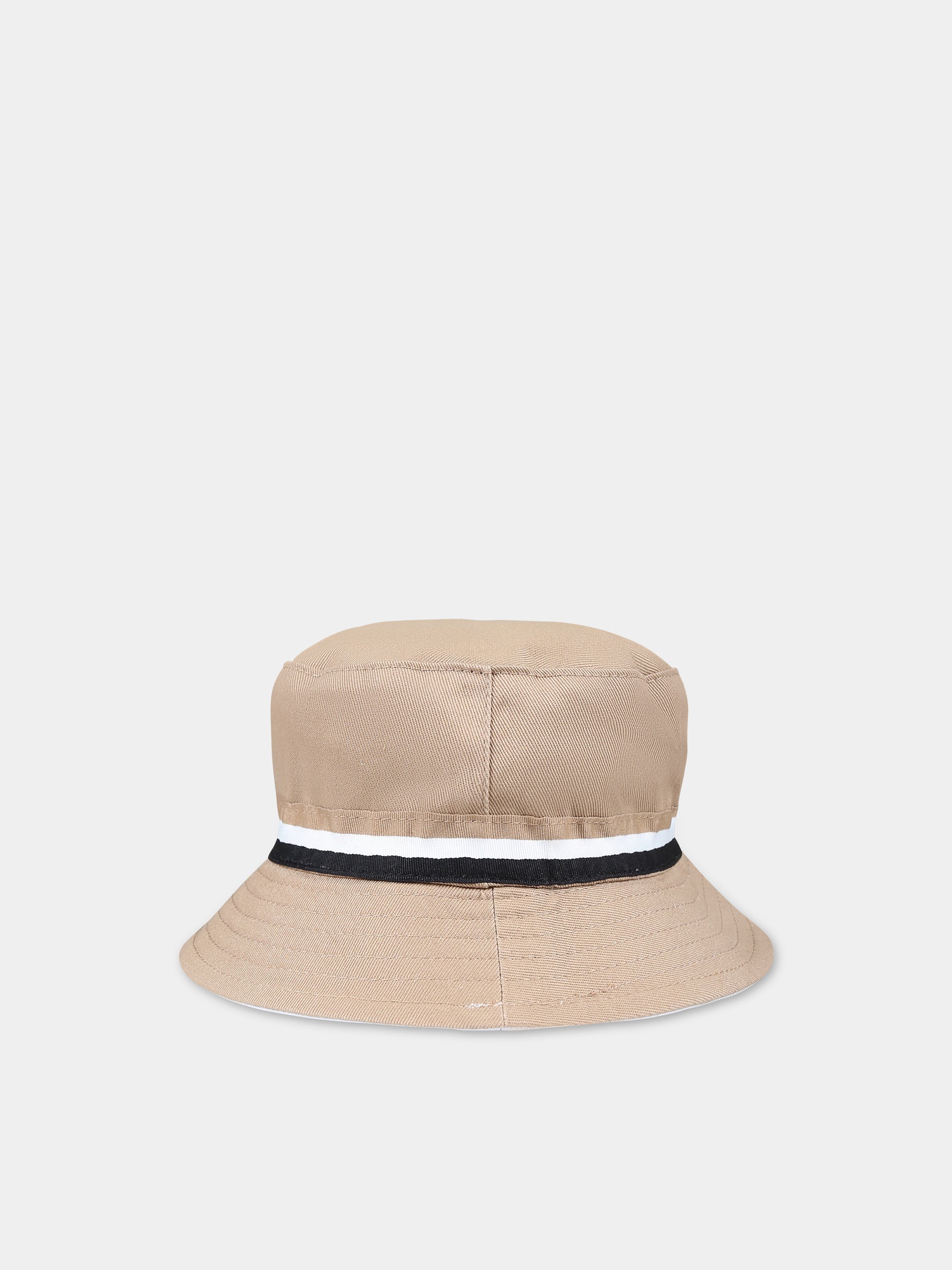 Cloche bianca reversibile per neonato con logo,Boss,J50980 269