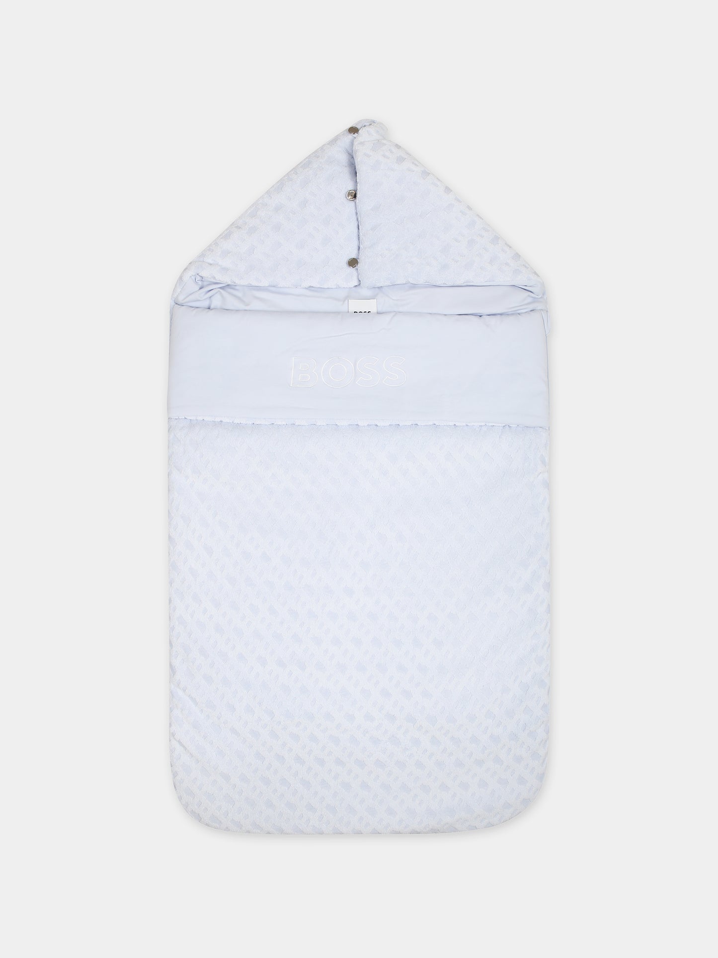 Sacco nanna celeste per neonato con logo,Boss,J50807 771
