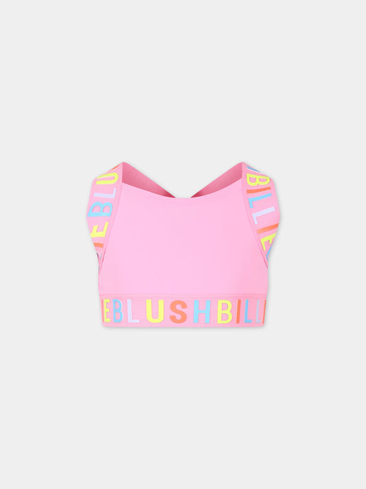 Top rosa per bambina con logo,Billieblush,U20092 462