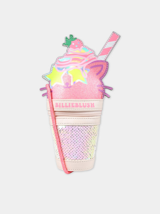 Borsa casual multicolor per bambina a forma di milkshake,Billieblush,U20324 45S