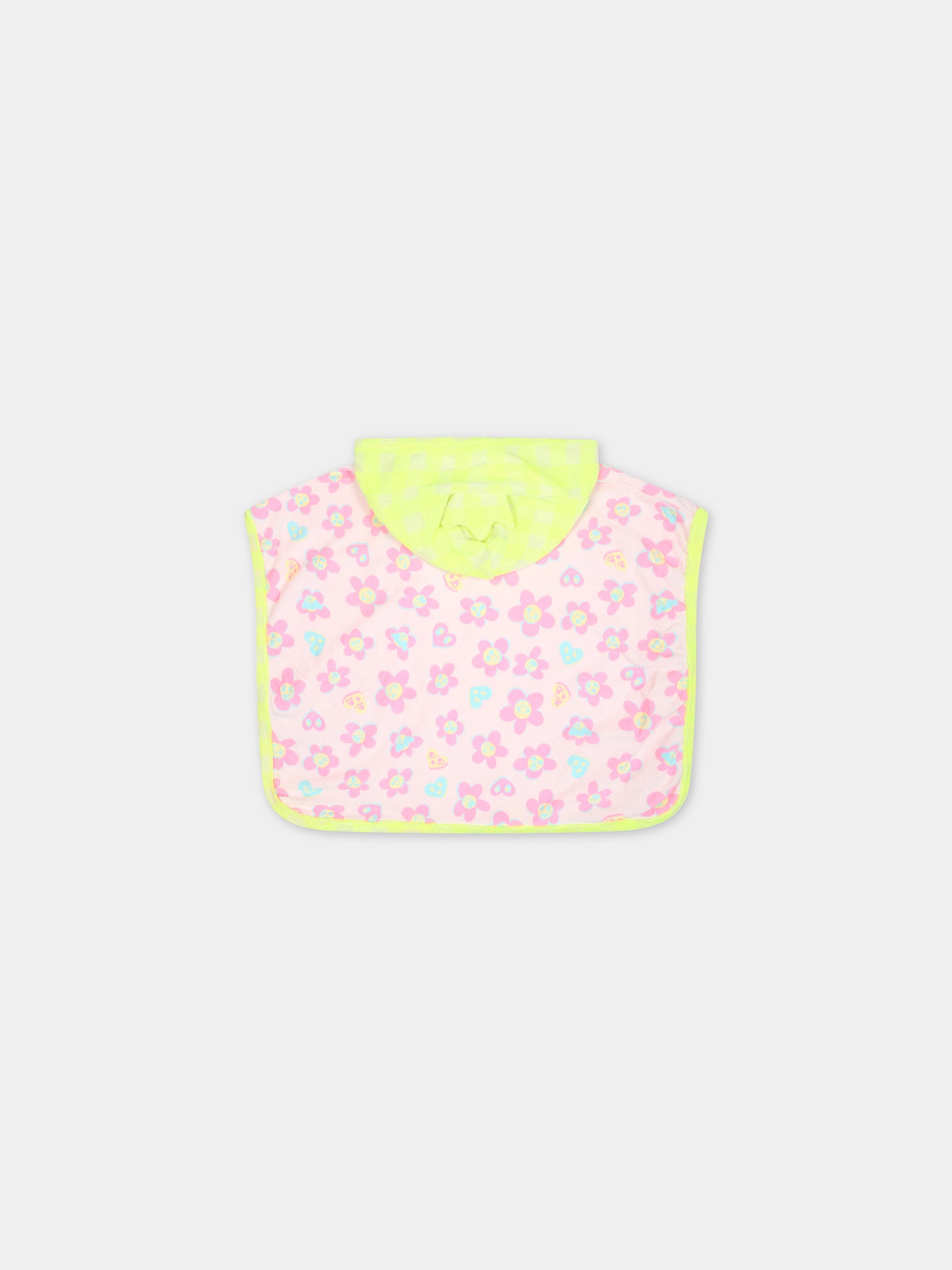 Accappatoio rosa per neonata con fantasia multicolor,Billieblush,U20359 45S