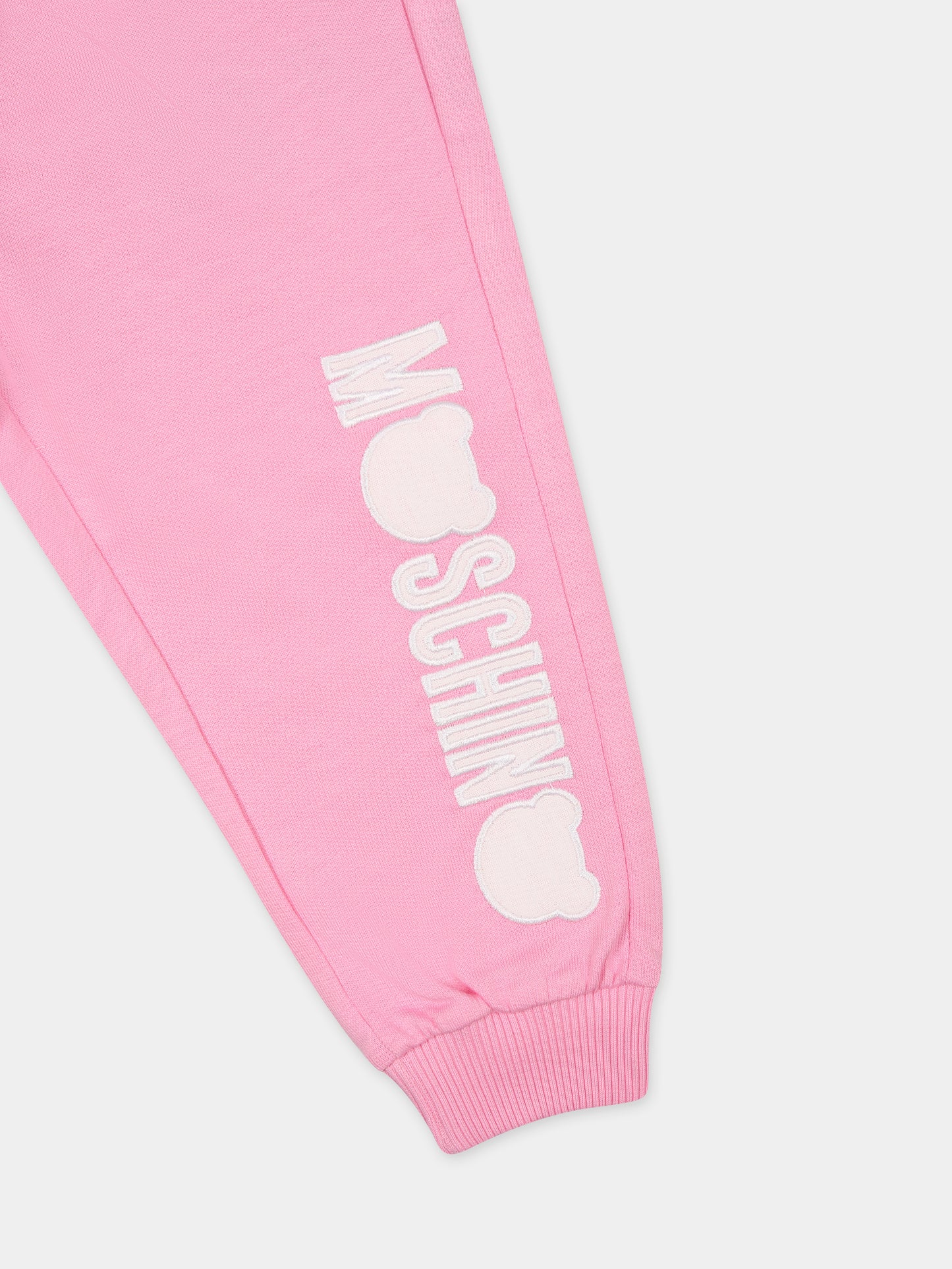 Completo rosa per neonata con logo,Moschino Kids,MOK049 LCA51 50206