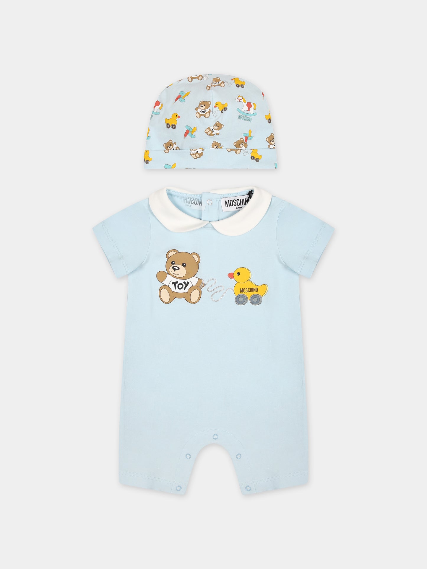 Set celeste per neonato con Teddy Bear,Moschino Kids,MMY056 LBA00 40304