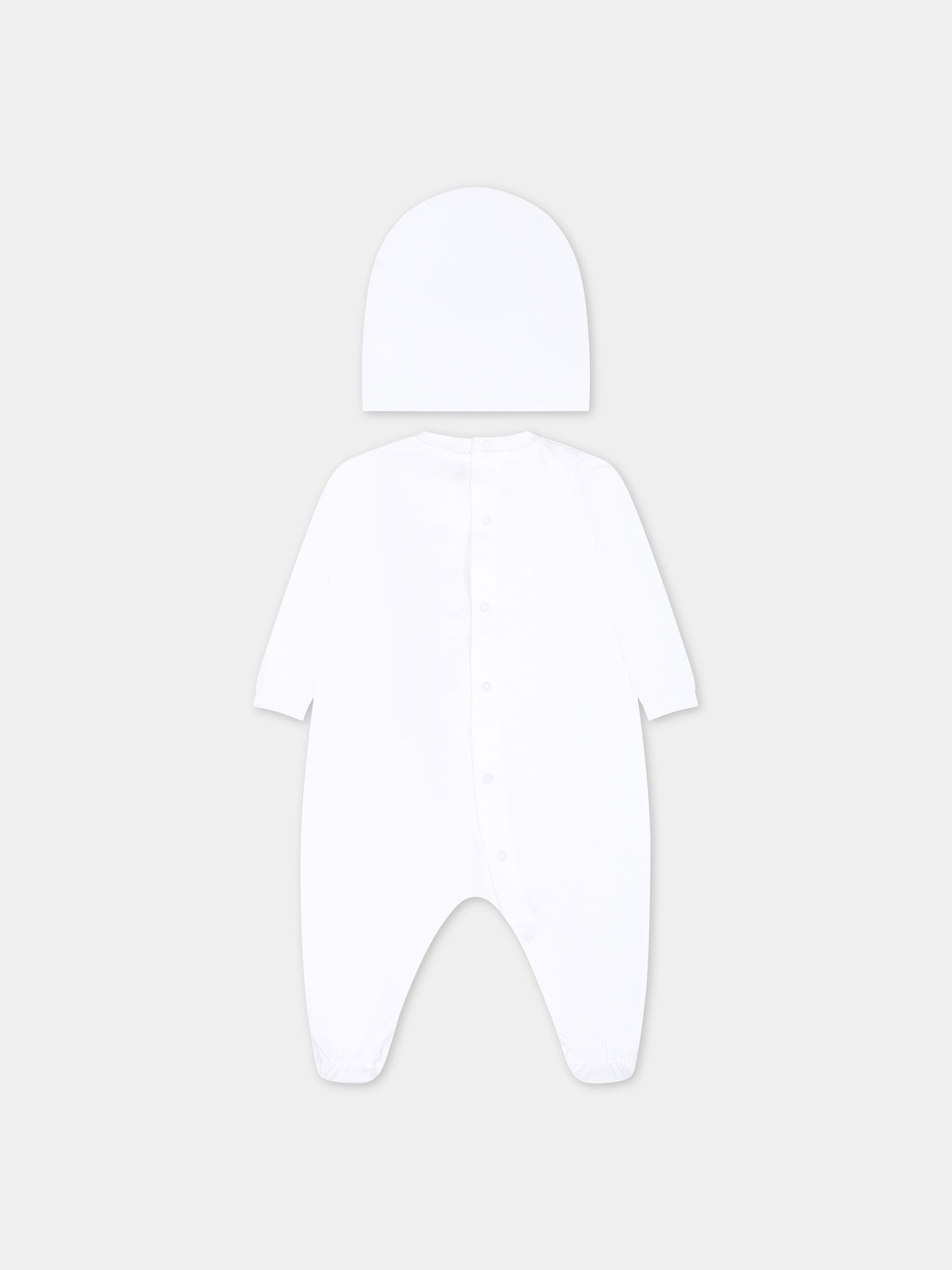 Set tutina bianco per neonati con Teddy Bear,Moschino Kids,MUY05Z LAA17 10101